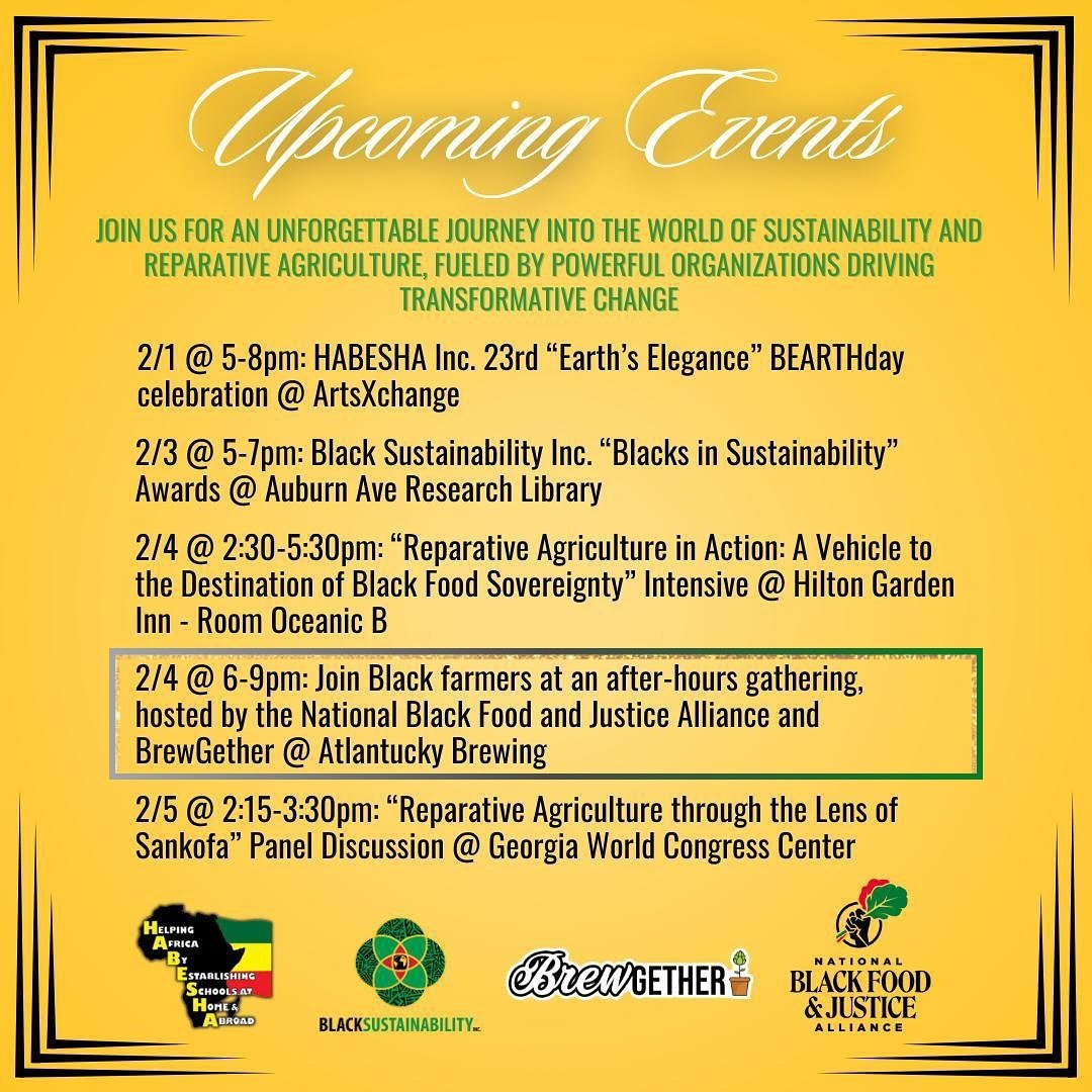 BrewGether Fam! In partnership with our friends at @habeshainc, we are co-hosting a Black Farmer Mixer on February 4th from 6-9pm at @atlantucky. This is an opportunity for our craft beer and urban agriculture folks to engage and collaborate. Join us