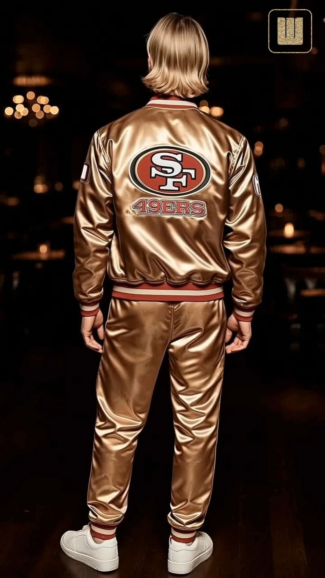 49ers Gold Edition &ndash; Acetate Satin Tracksuit / &euro;1,899

When you walk into the club, there should be no doubt about who&rsquo;s in control. The 49ers Gold Edition tracksuit isn&rsquo;t just athletic gear &ndash; it&rsquo;s a statement made 