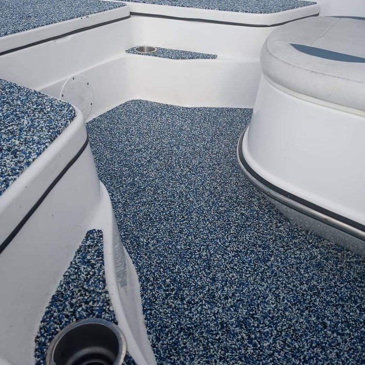 Boat Interior Blue Flooring