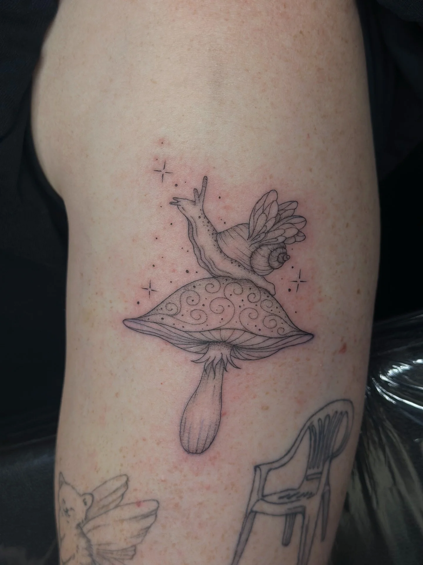 Tattoo vs Stencil 

Some of my recent small flash🧚🏼&zwj;♀️

I see tattooing a lot like I see painting; my posted stencils for flash are always just the outline. The tattoo is done with a variation of inks, needle speeds, and shading techniques to m
