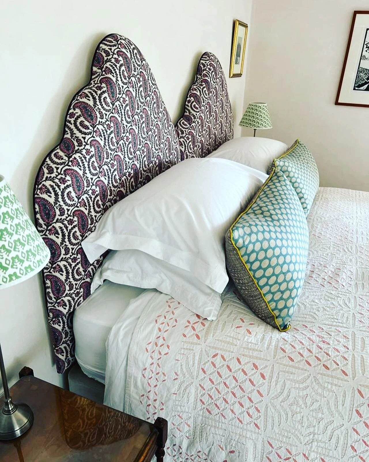 Headboards my sister and I made this week @ginafosterinteriors