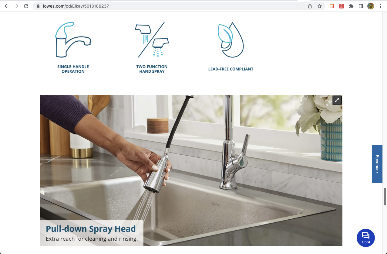 Lowes Rich Content for Faucet