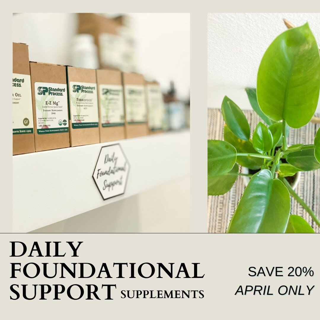 🌱 Save 20% off Daily Foundational Support Supplements this April 🌱 ⁠
⁠
💫 Daily Multivitamin⁠
💫 Calcium⁠
💫 Magnesium⁠
💫 Fish Oil⁠
⁠
All are Clinical-Grade, Organic, Whole Food Supplements and available only through Healthcare Providers. Have que