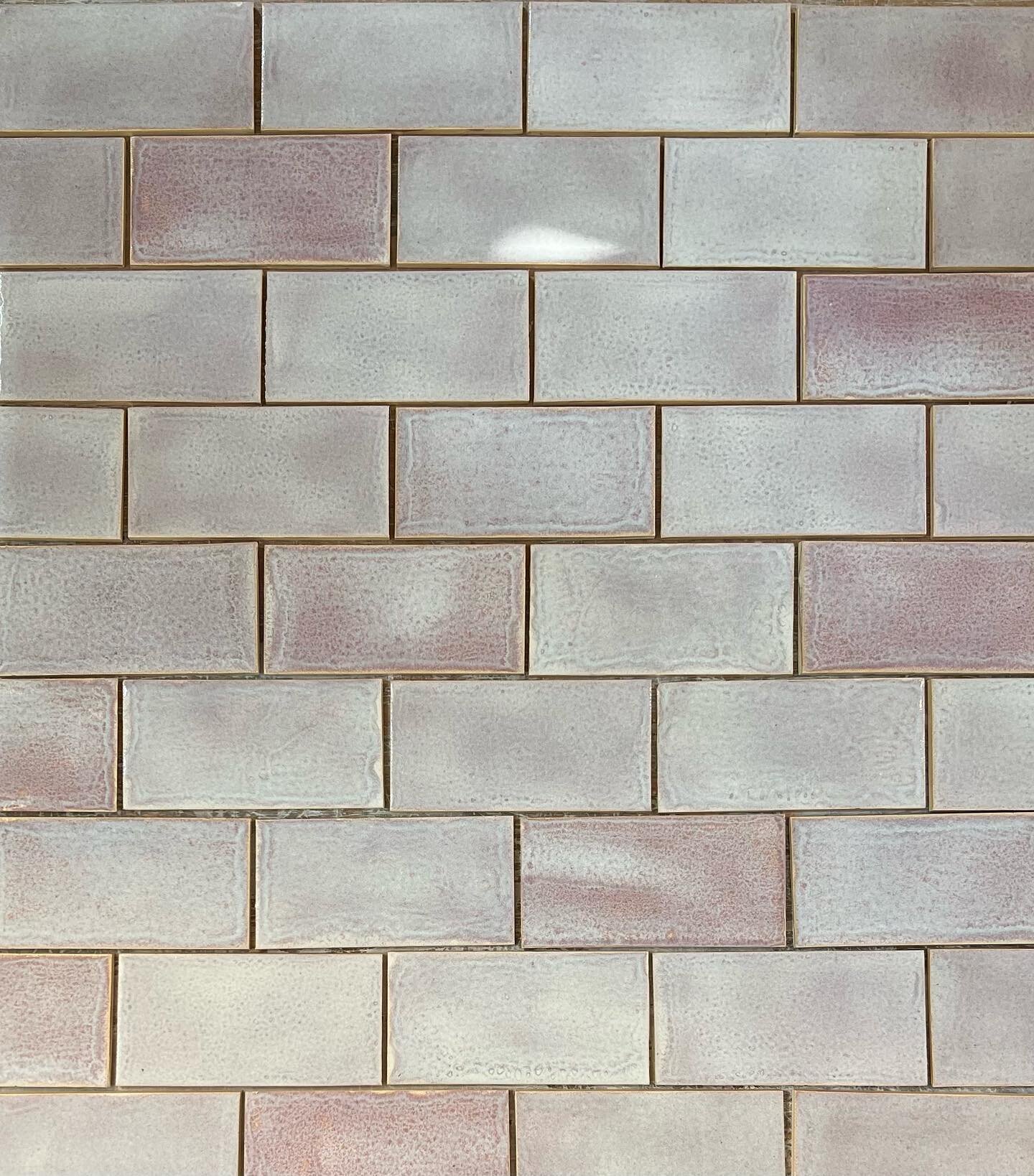 Pink!  Custom shower installation in a new creamy pink glaze