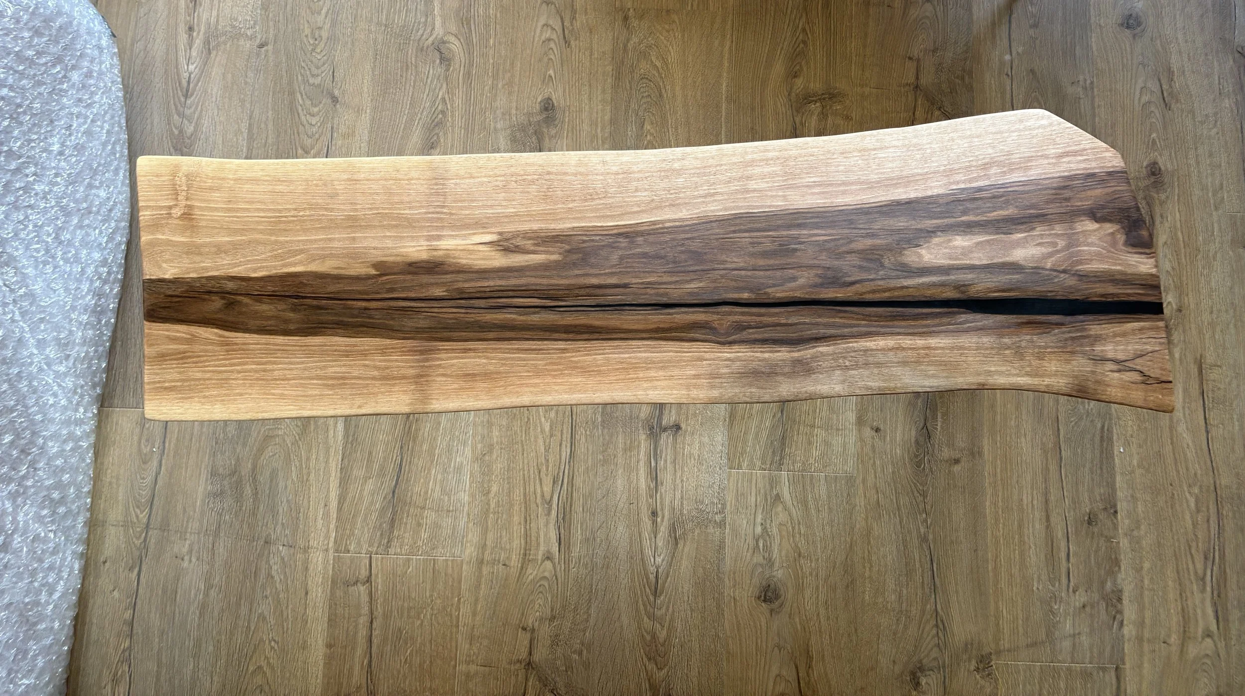 walnut and resin coffee table