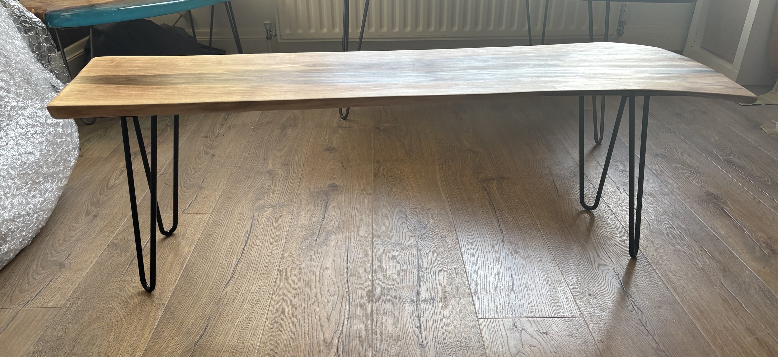 walnut and resin live edge table