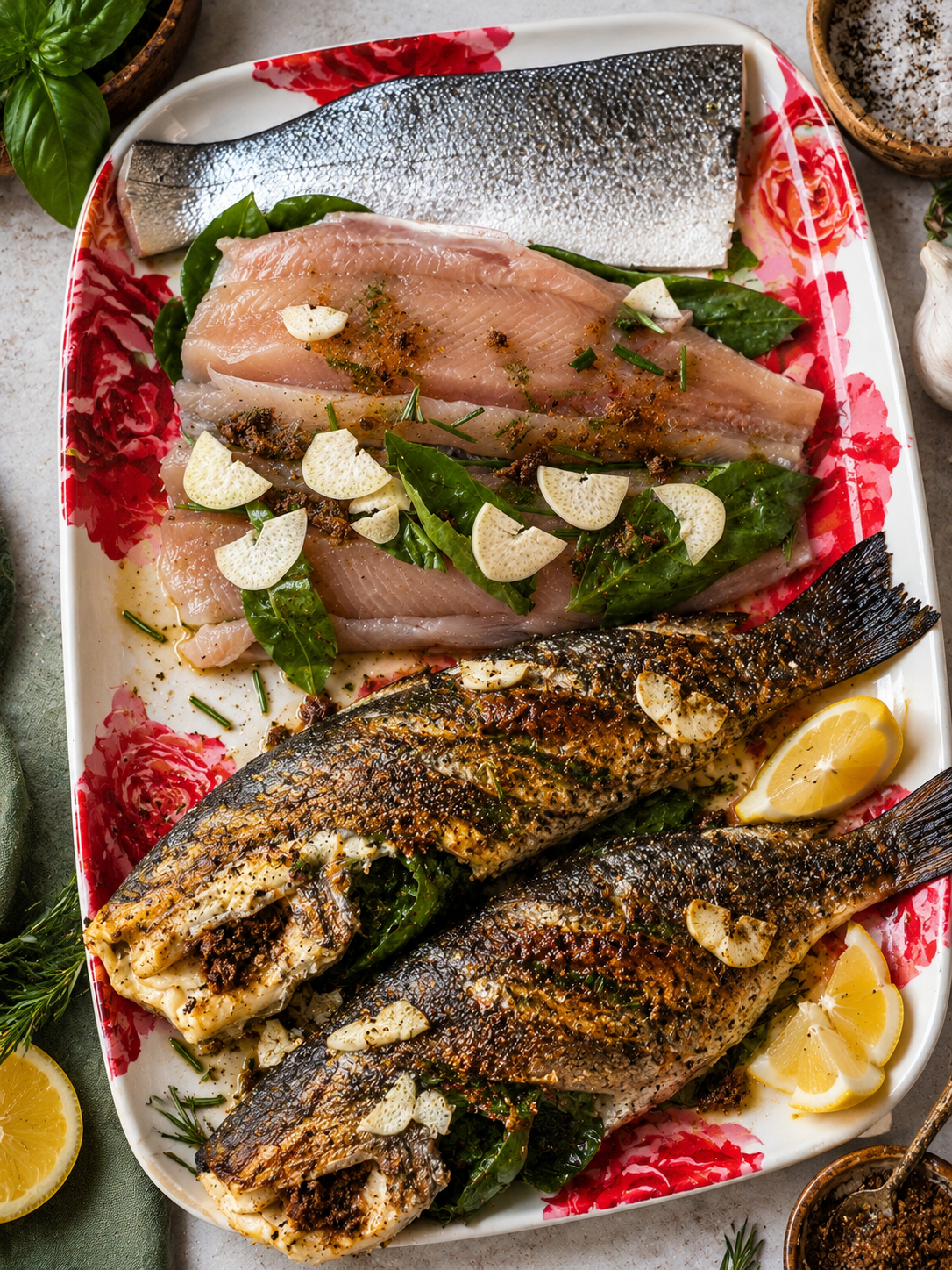 Grilled Mediterranean-Stuffed Trout