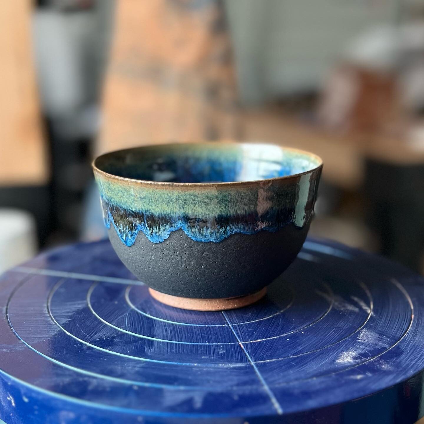 Hard at work in the studio glazing today. Cruising. 
.
.
.
#homestudio 
#wheelthrownpottery