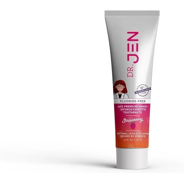 Dr. Jen's Fluoride-Free Strawberry 10% Premium Nano Hydroxyapatite Toothpaste