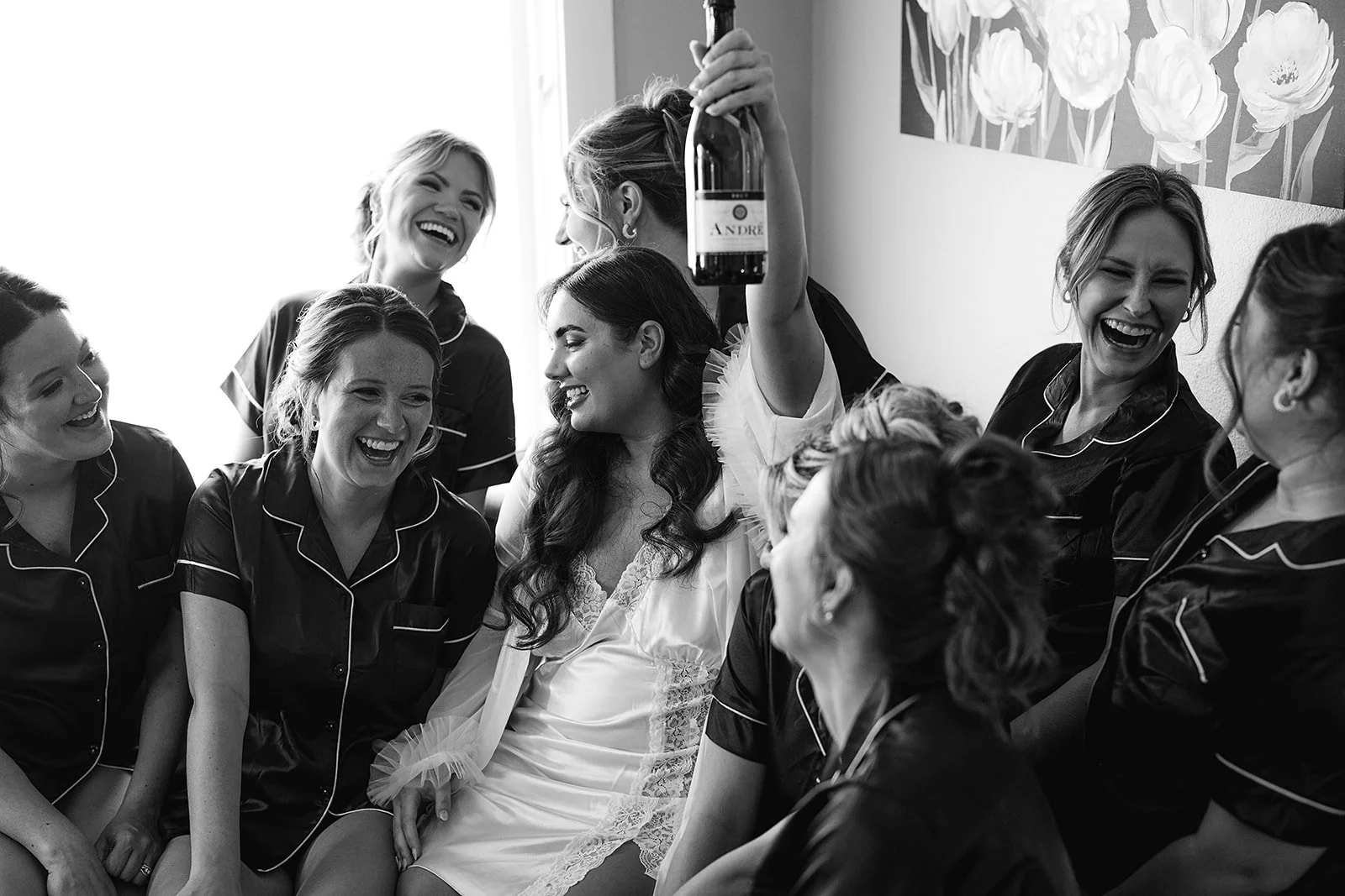 joyous bridal party
