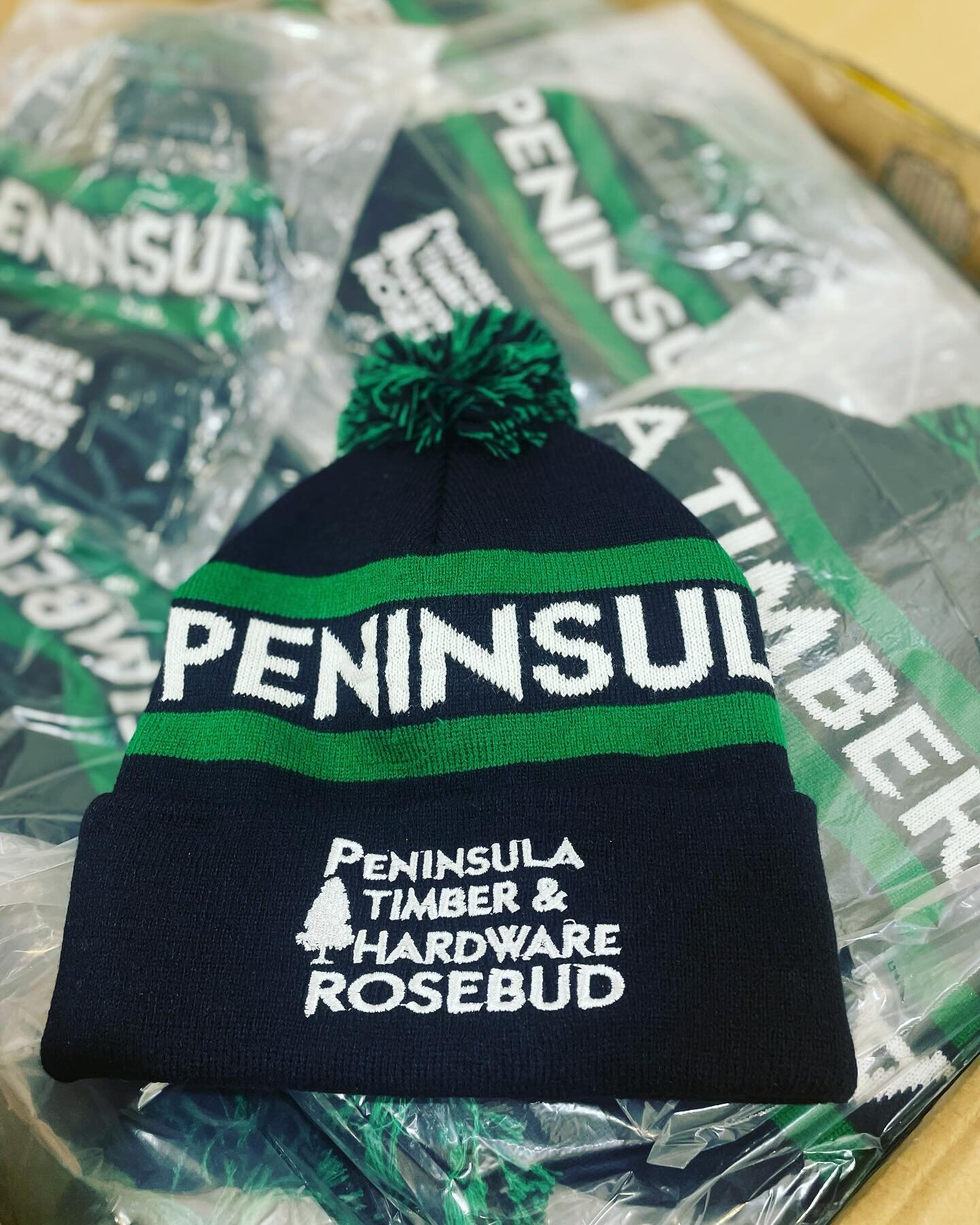 Due to crap Melbourne weather we are still producing custom knitted beanies😂😂😂. Hit us up to keep your heads warm this &ldquo;summer&rdquo;. #customheadwear #knittedbeanies #merch #mornintonpeninsula #rosebud #timber #rosebudtimber #embroidery #he