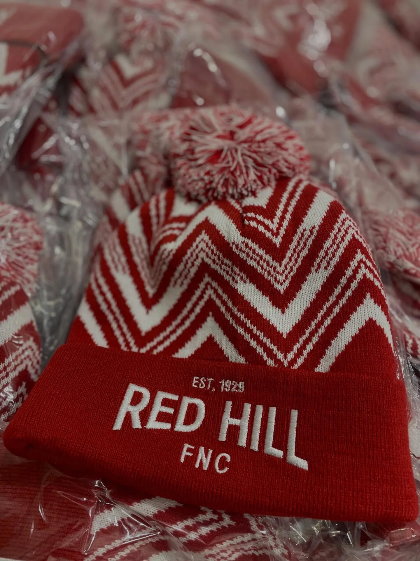 Where&rsquo;s Wally beanies for Red Hill Football Netball Club. You know you need one. Available at the club. #redhillfootballnetballclub #custombeanie #redhill #localfooty