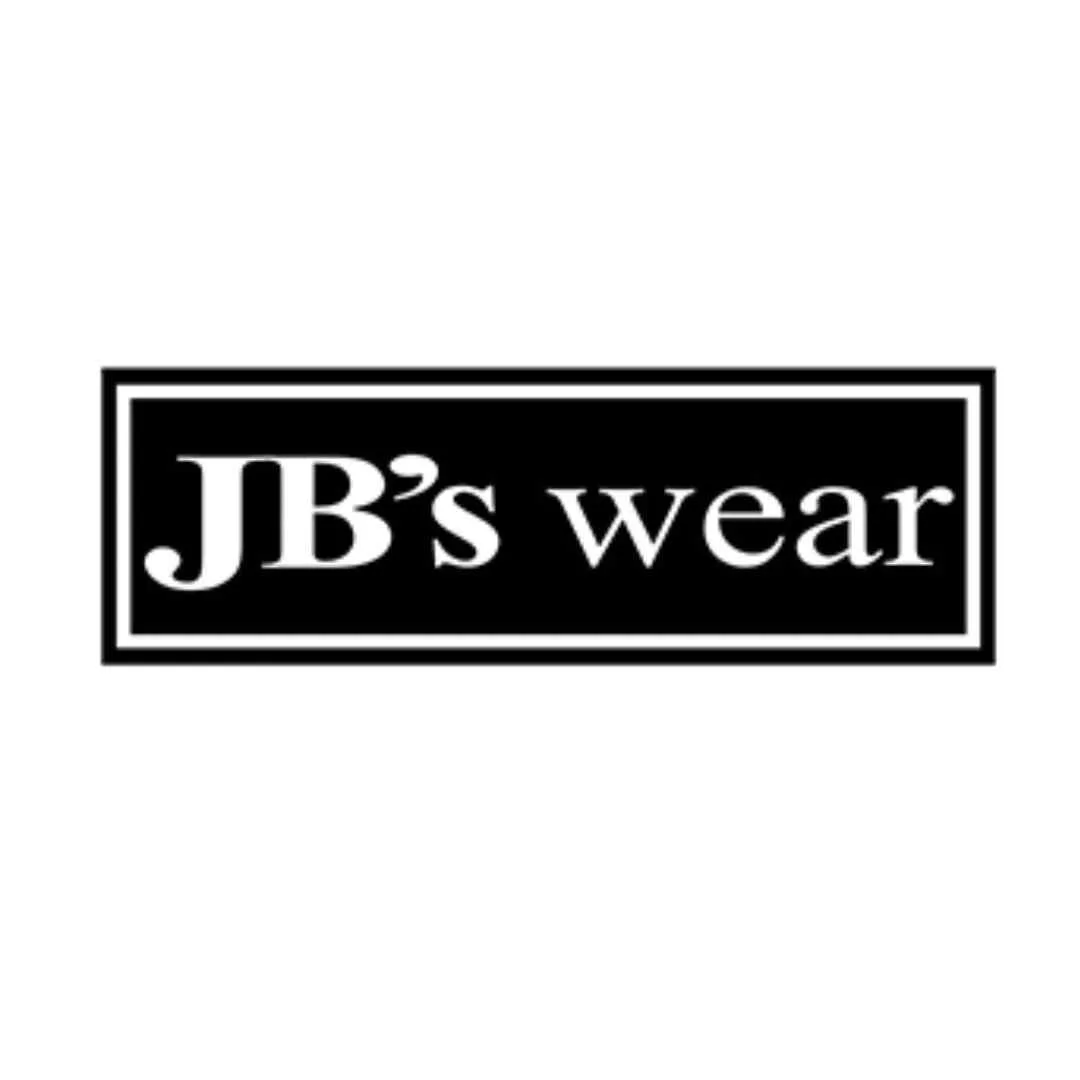 Black and white rectangular logo with the text "JB's wear" in a bold font.