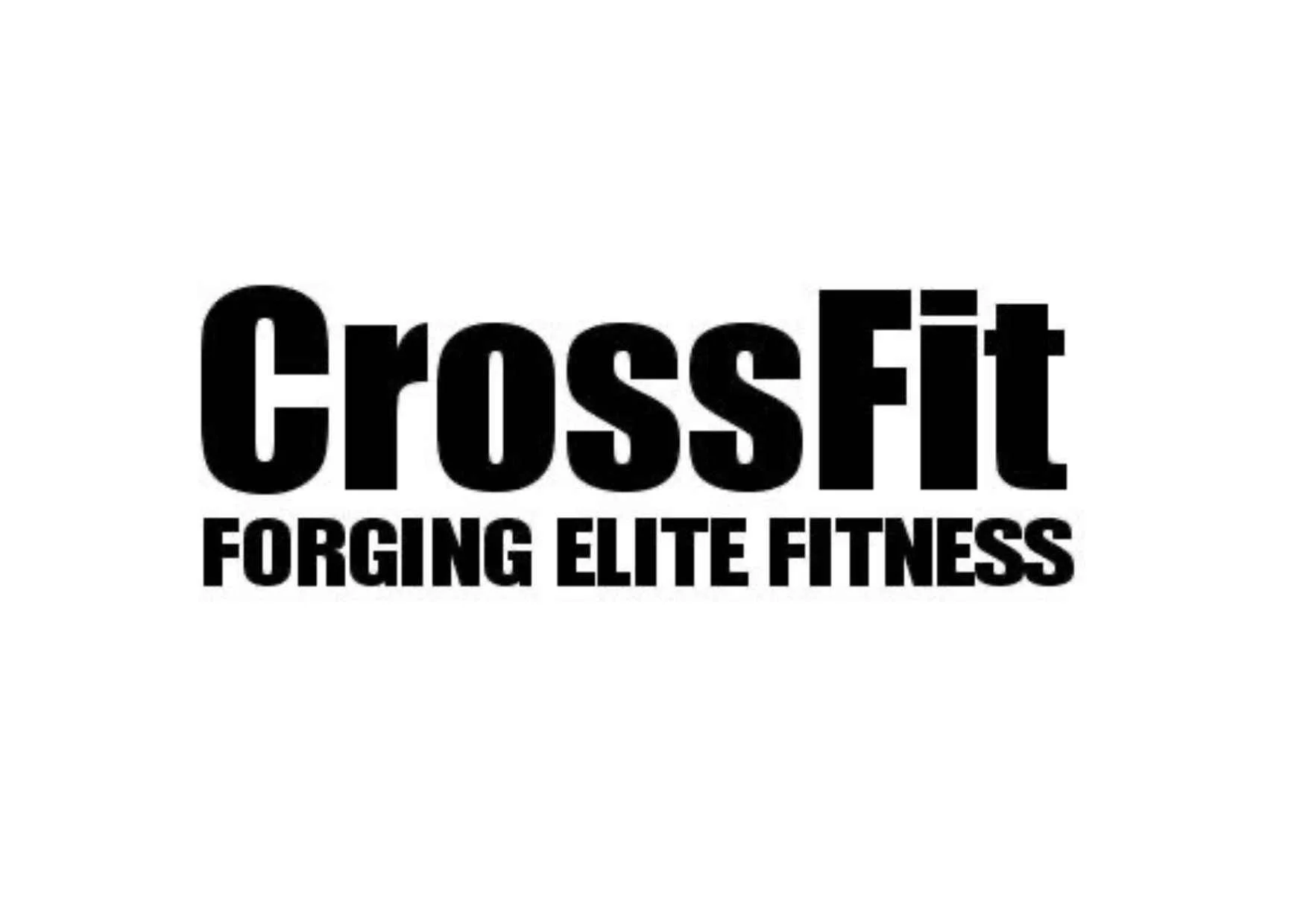 Black text on white background that reads "CrossFit Forging Elite Fitness".