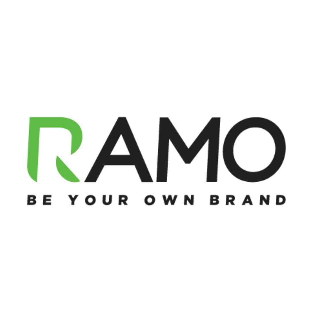 Logo for Ramo with the tagline 'Be Your Own Brand'.