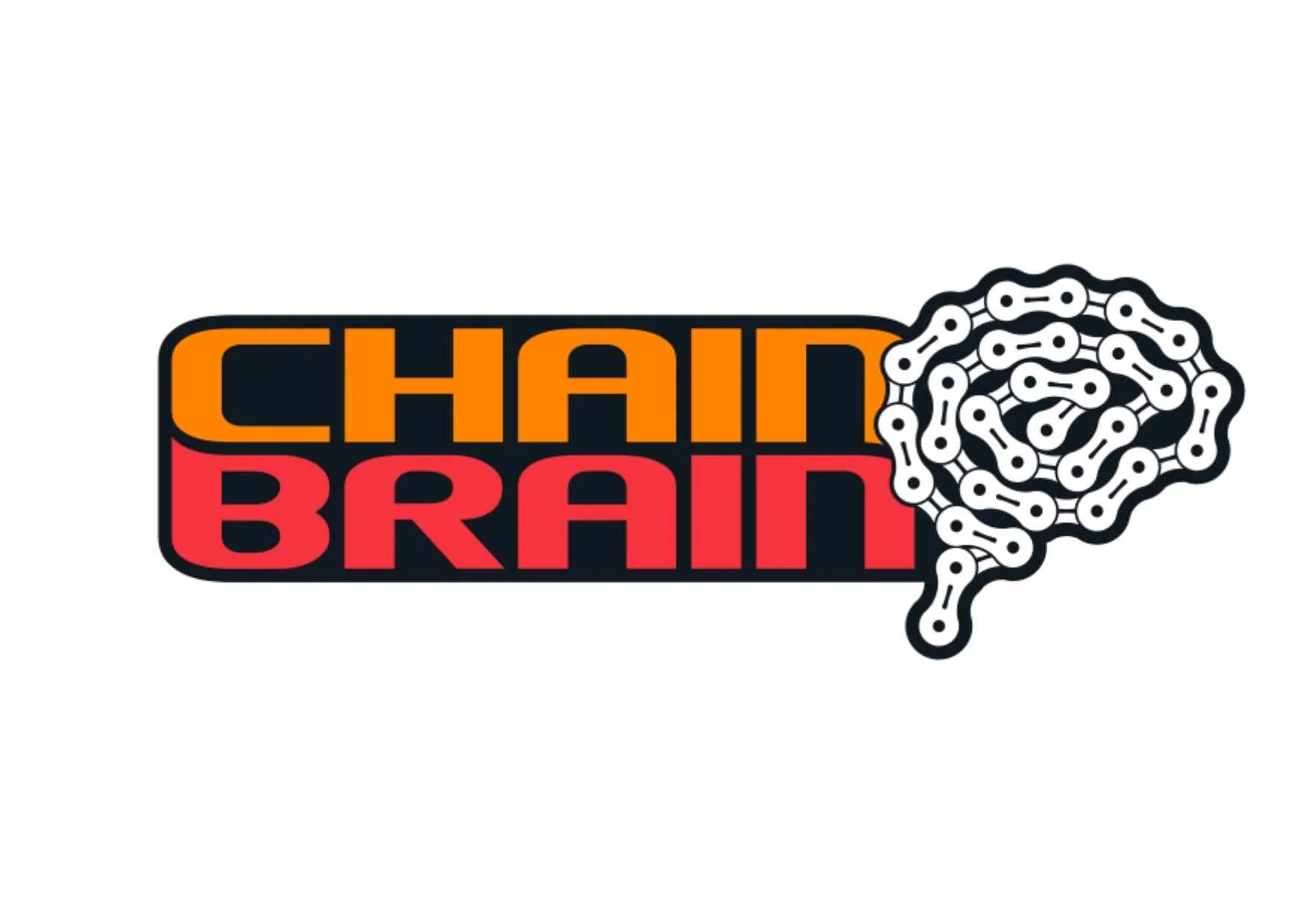 Logo with the words 'CHAIN' in orange and 'BRAIN' in red, featuring a stylized chain forming the shape of a human brain.
