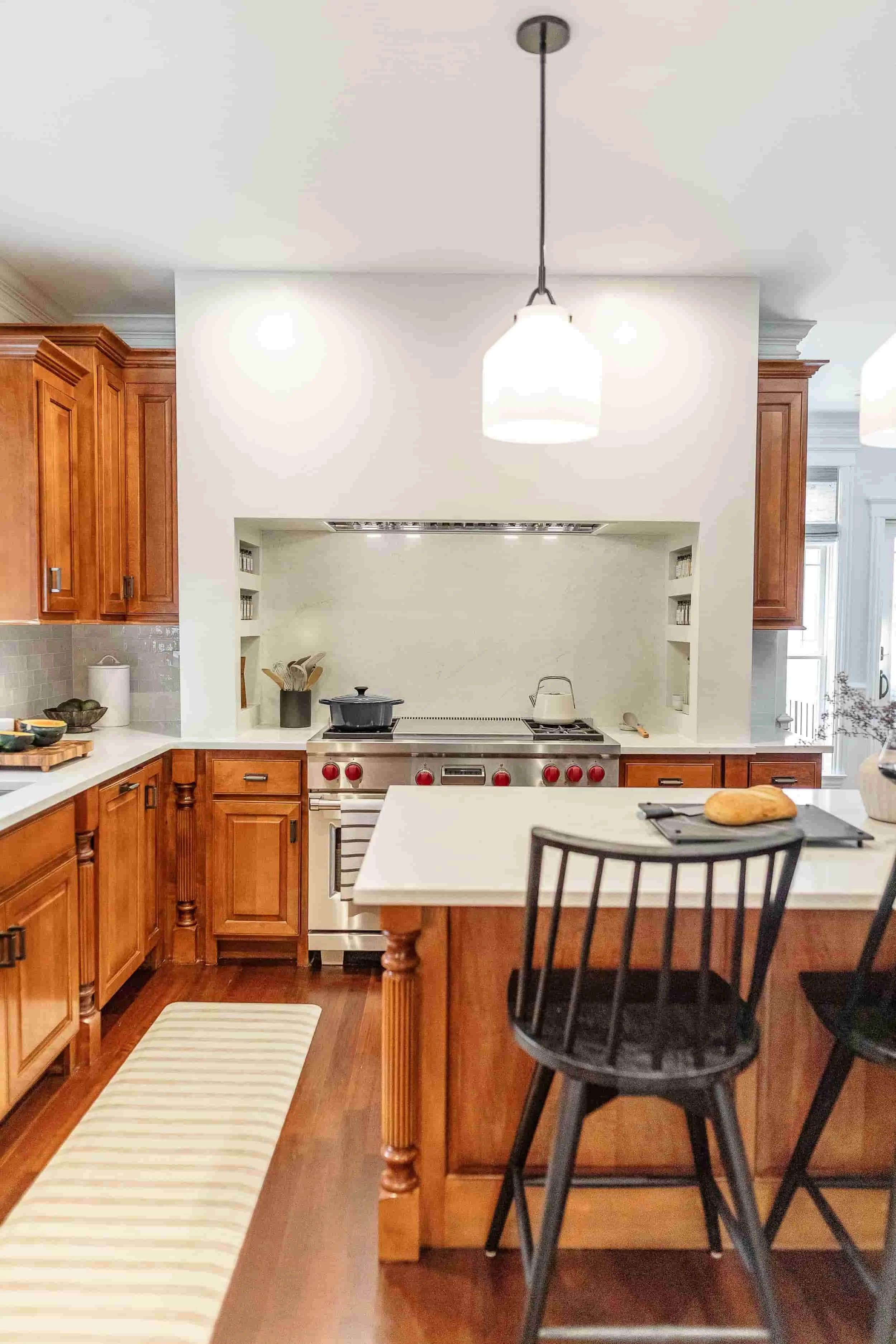 Plastered hood above 48" wolf range