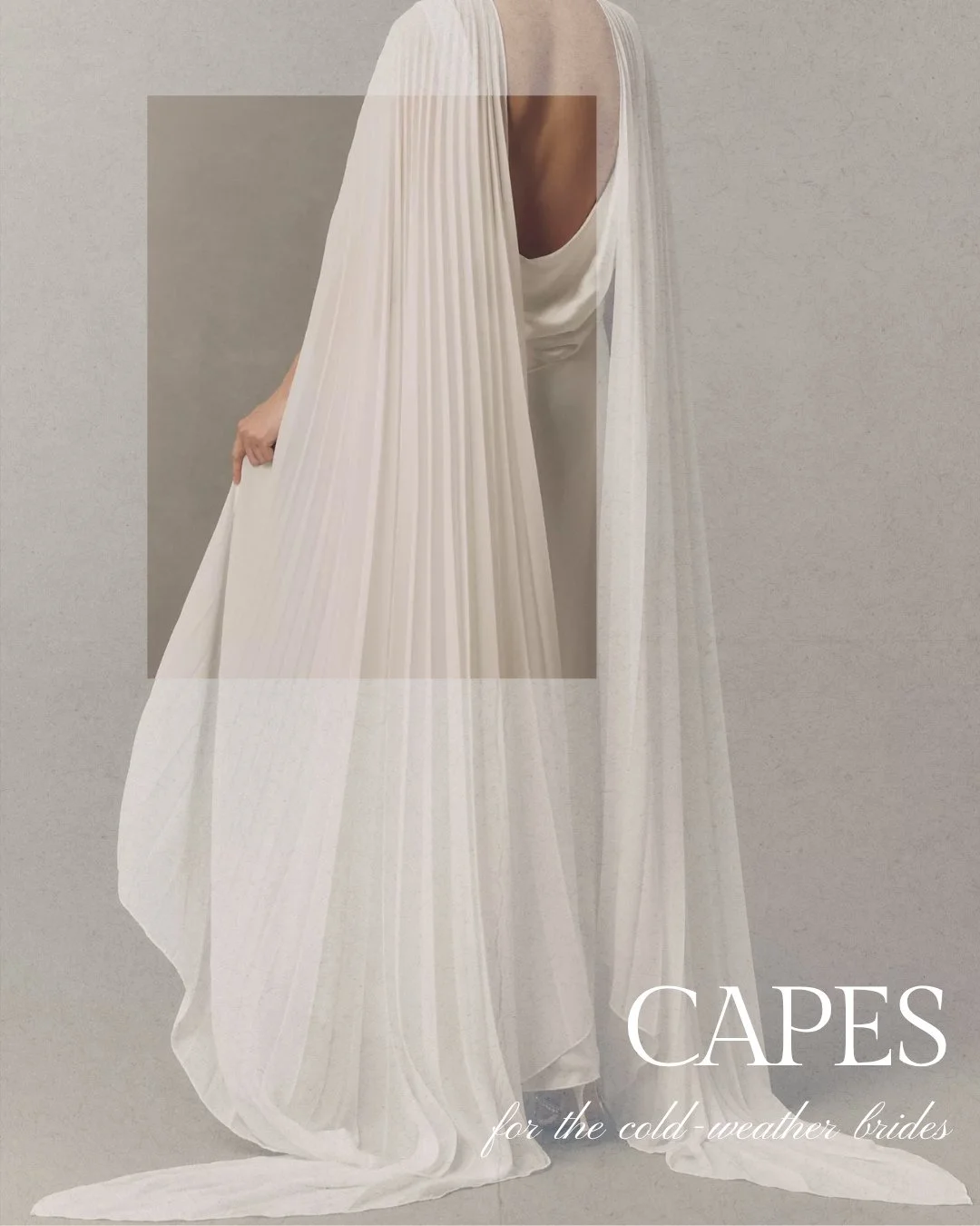 The forecast calls for a 100% chance of bridal drama ❤️✨⁠
⁠
From delicate lace to sweeping silhouettes, a statement cape is the perfect finishing touch for the bride who wants to make an entrance, no matter the temperature outside 🍂❄️