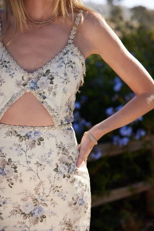 V. Chapman Blue Bouquet Luna Dress