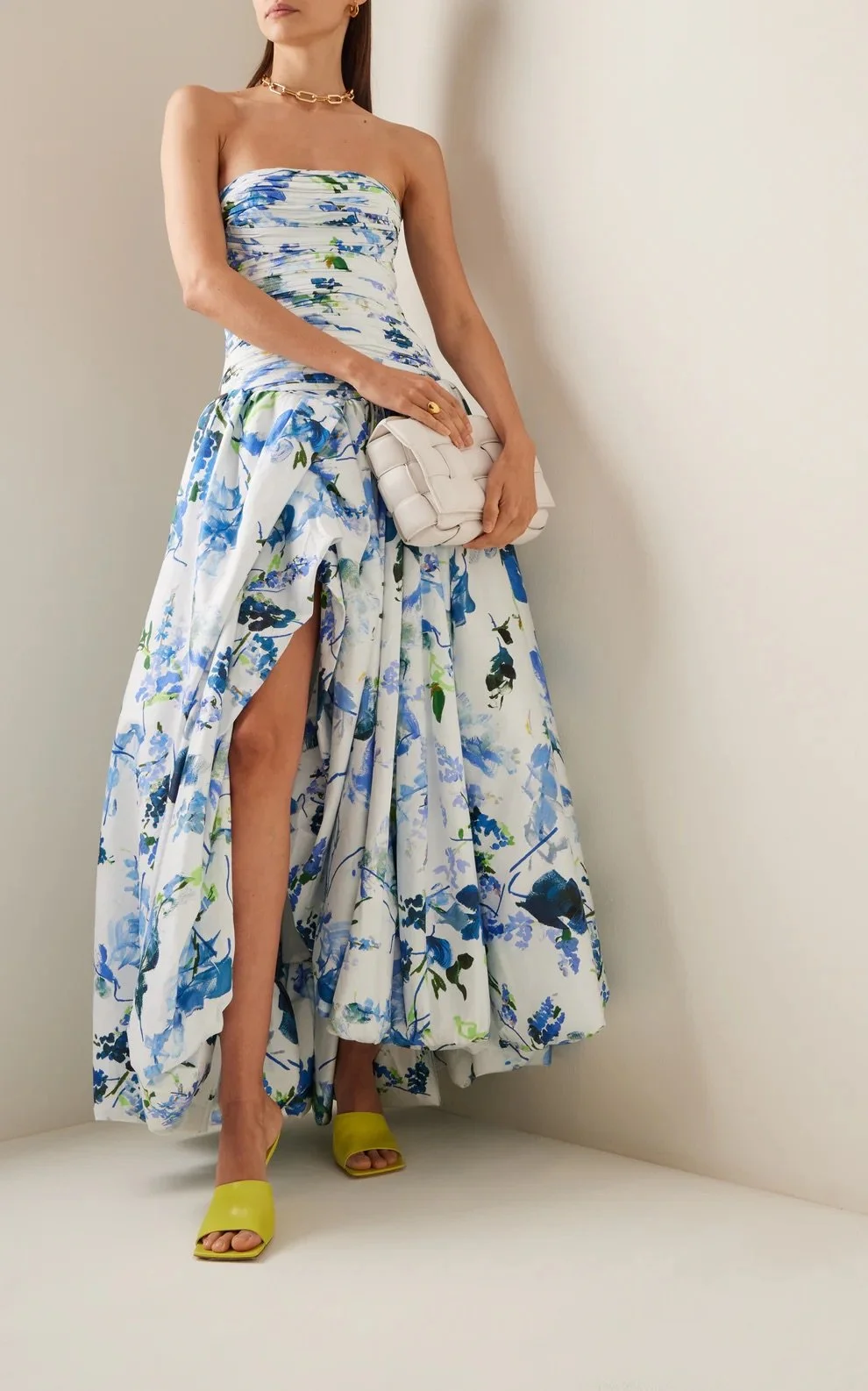Aje Violette Floral Bubble Hem Maxi Dress