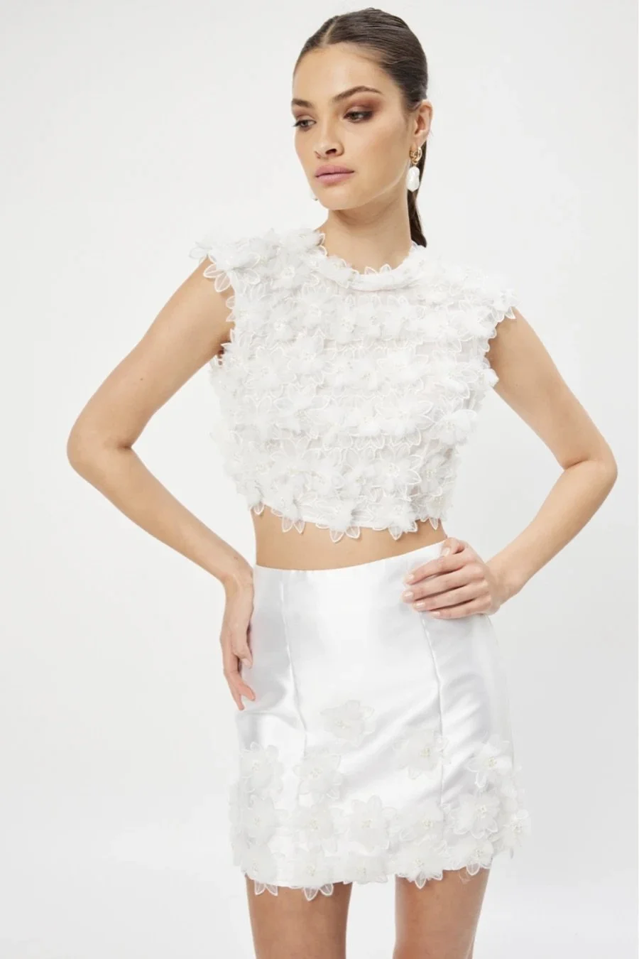 Elliatt White Lotus Skirt + Top Set