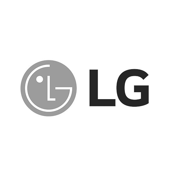 LG logo featuring a stylized face within a circle, next to the bold letters 'LG'.