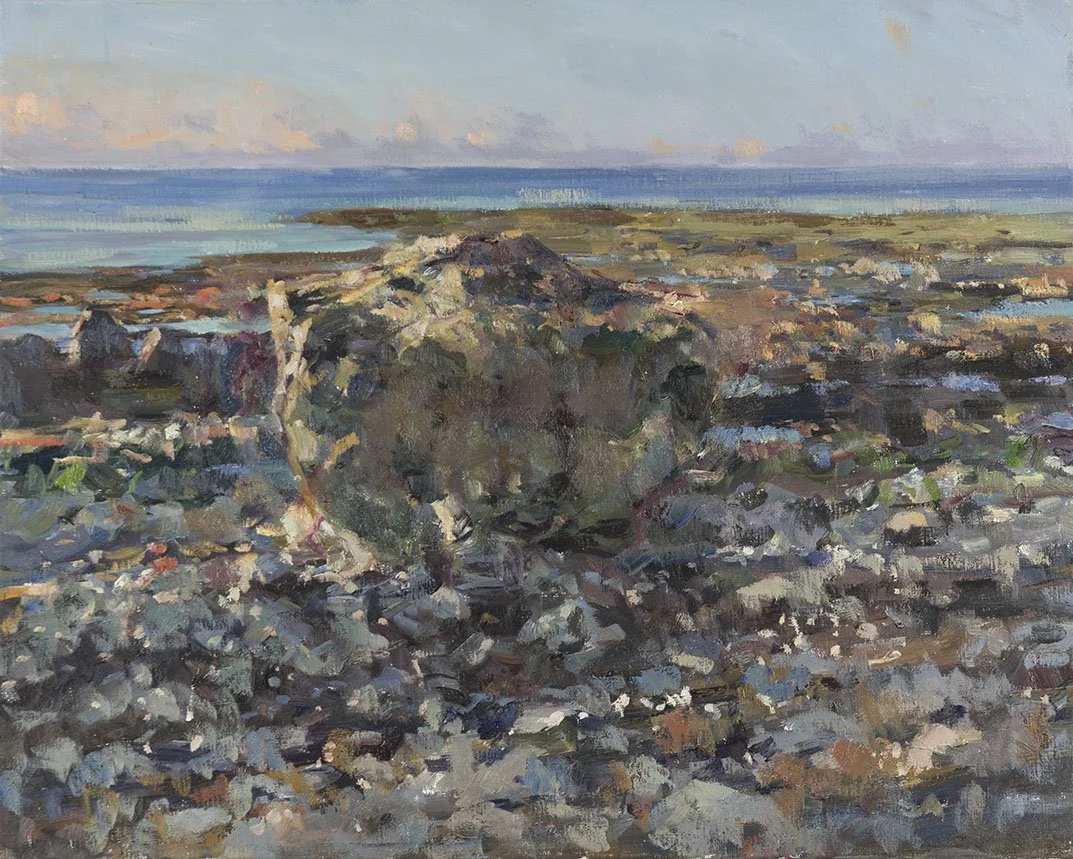 Foreshore and Sea, Early Morning Sun - Oil on Canvas 24 x 30"