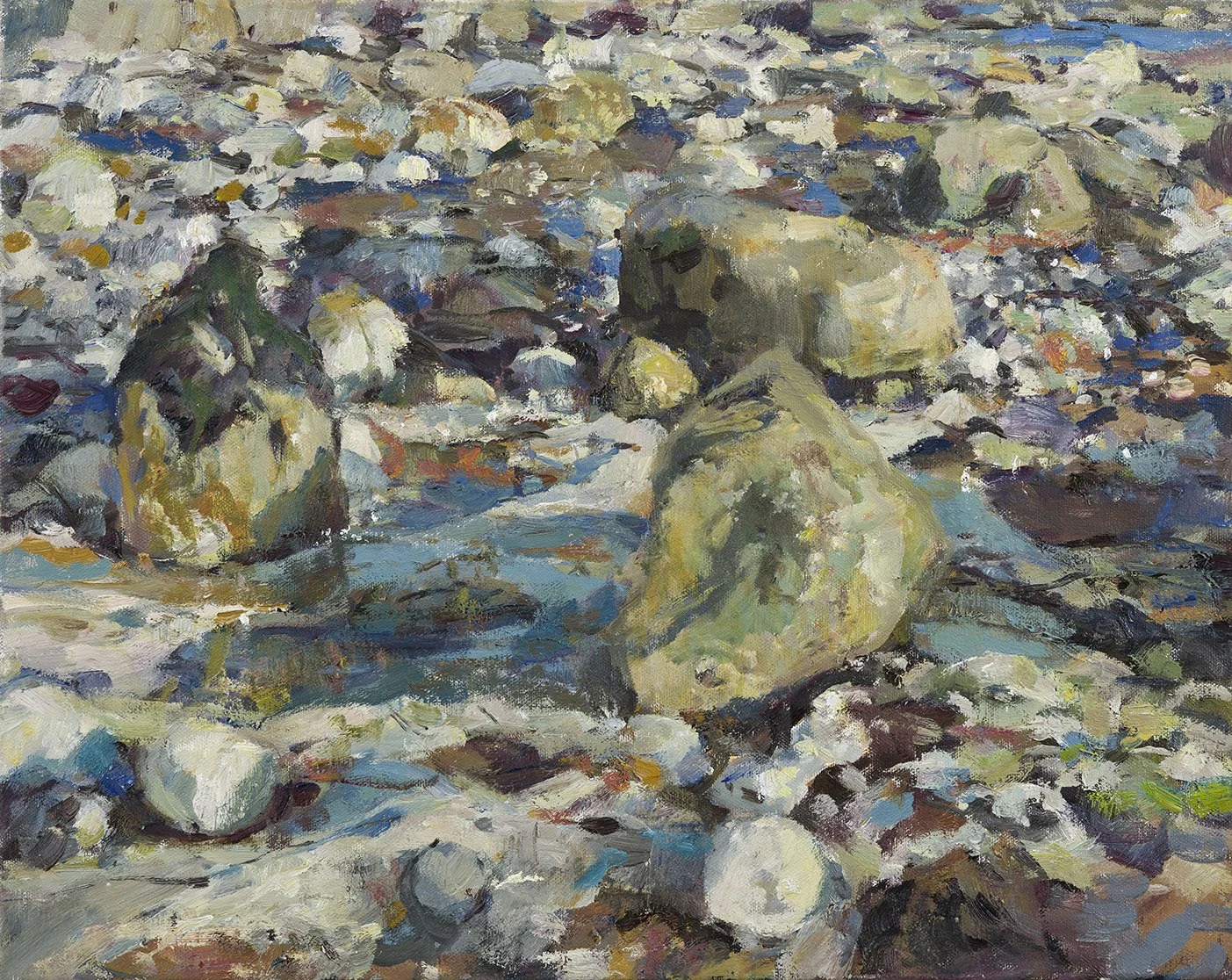 Rockpools early spring 3pm - Oil on Canvas 16 x 20"