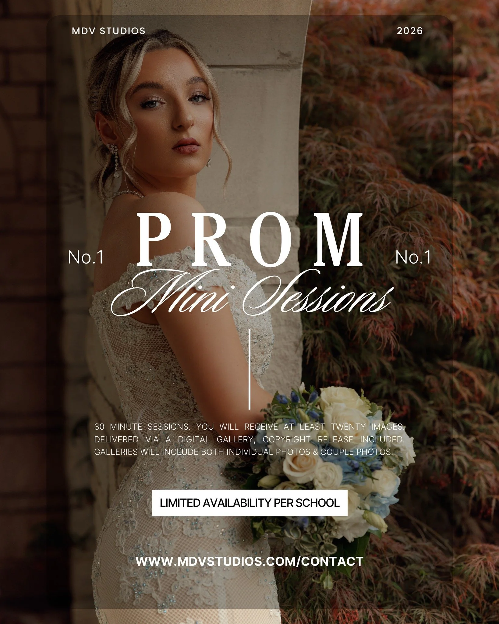 Prom season is almost here ✨ We are now booking our mini sessions with limited availability for each school. These will be 30 minute sessions for $150. You will receive 20+ images including both couple portraits and individual photographs. 

📷 Inqui