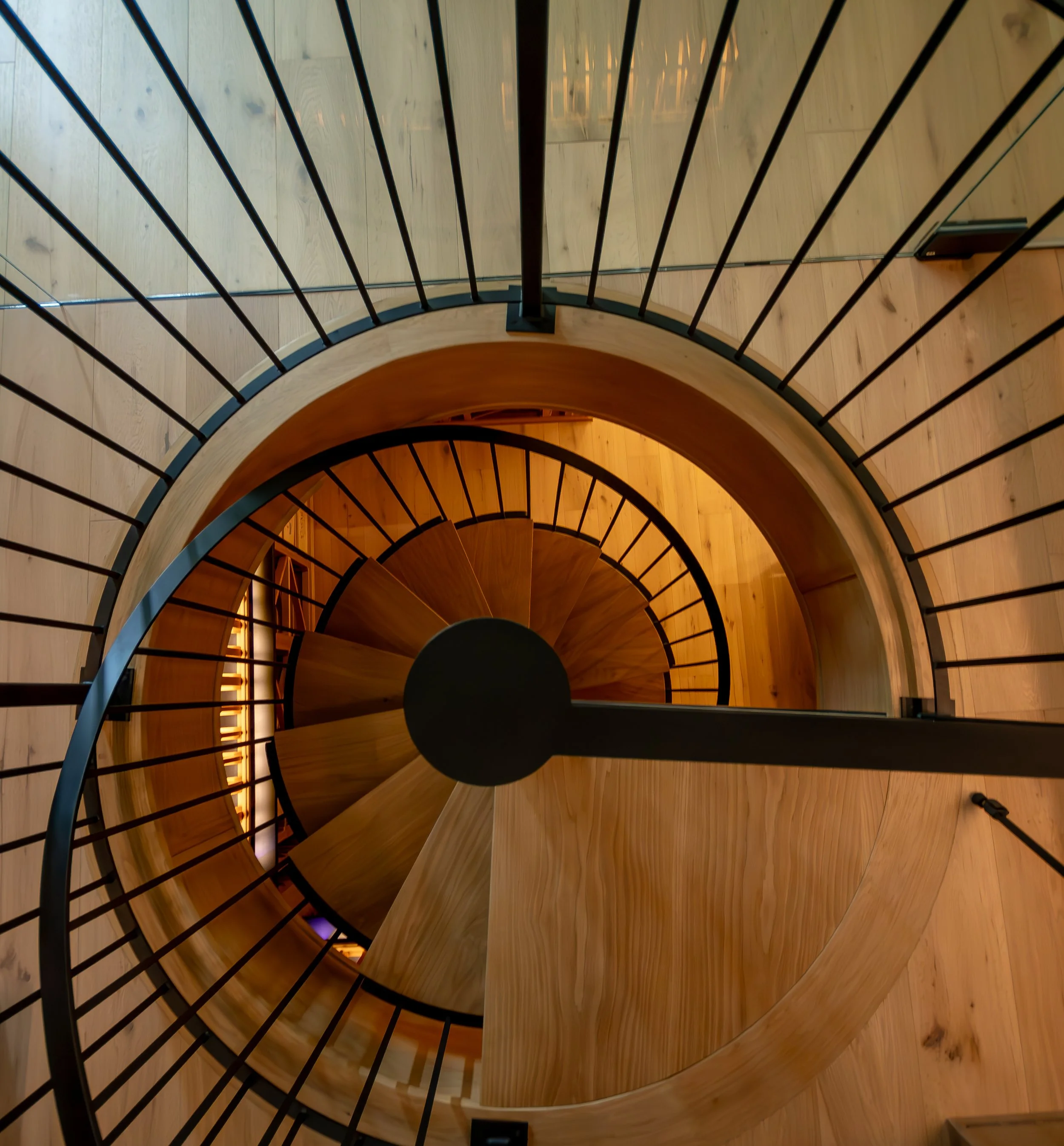 Lakeview Haven wine cellar circular staircase