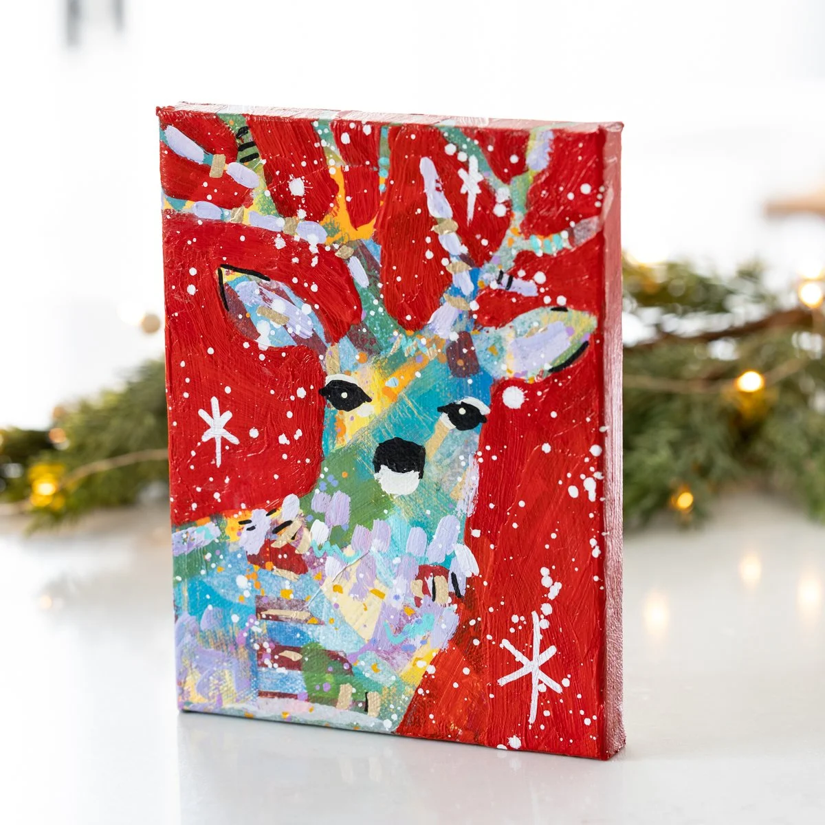 Reindeer 8x6  No. 02 - Original Acrylic Painting