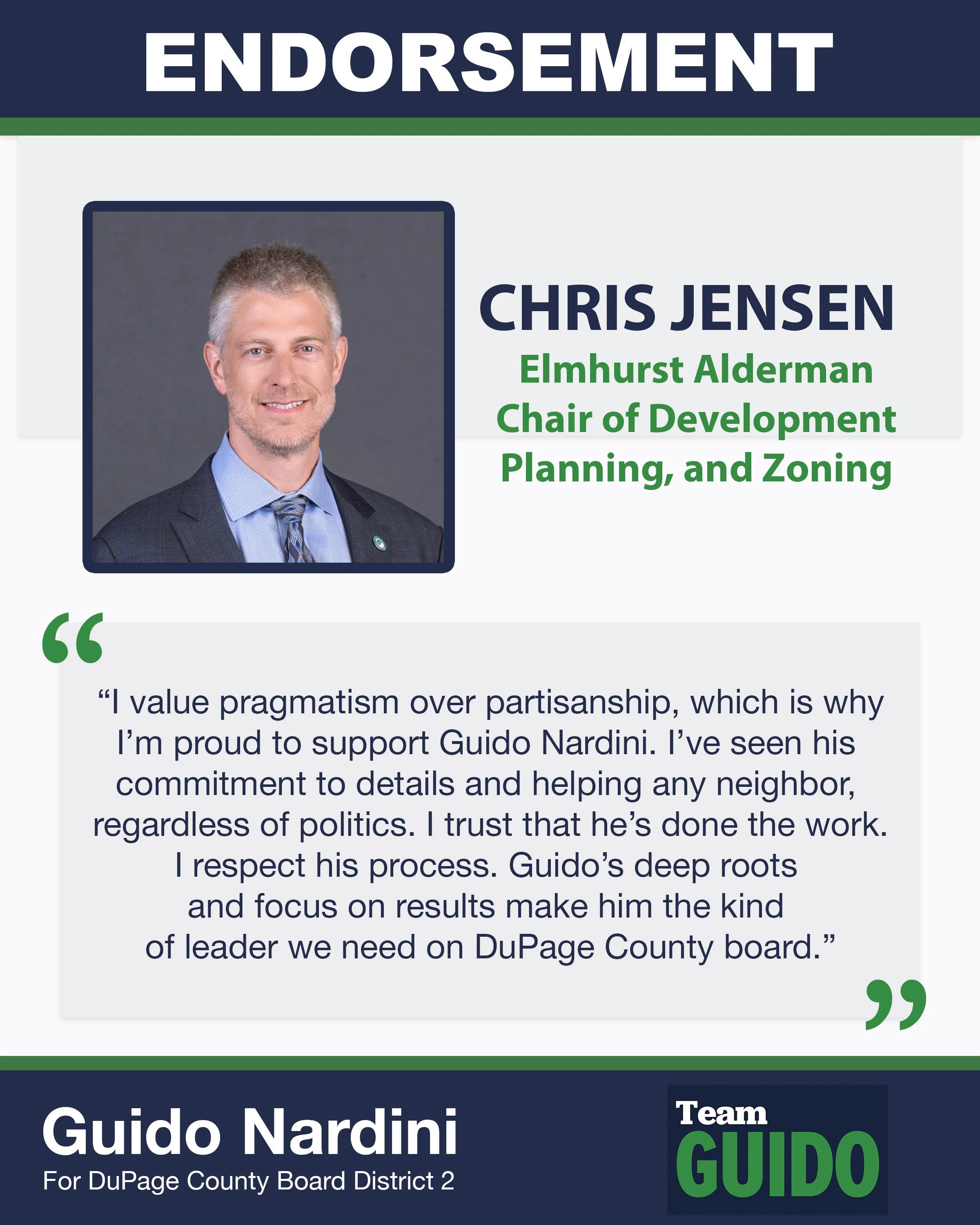Chris Jensen endorses Guido Nardini