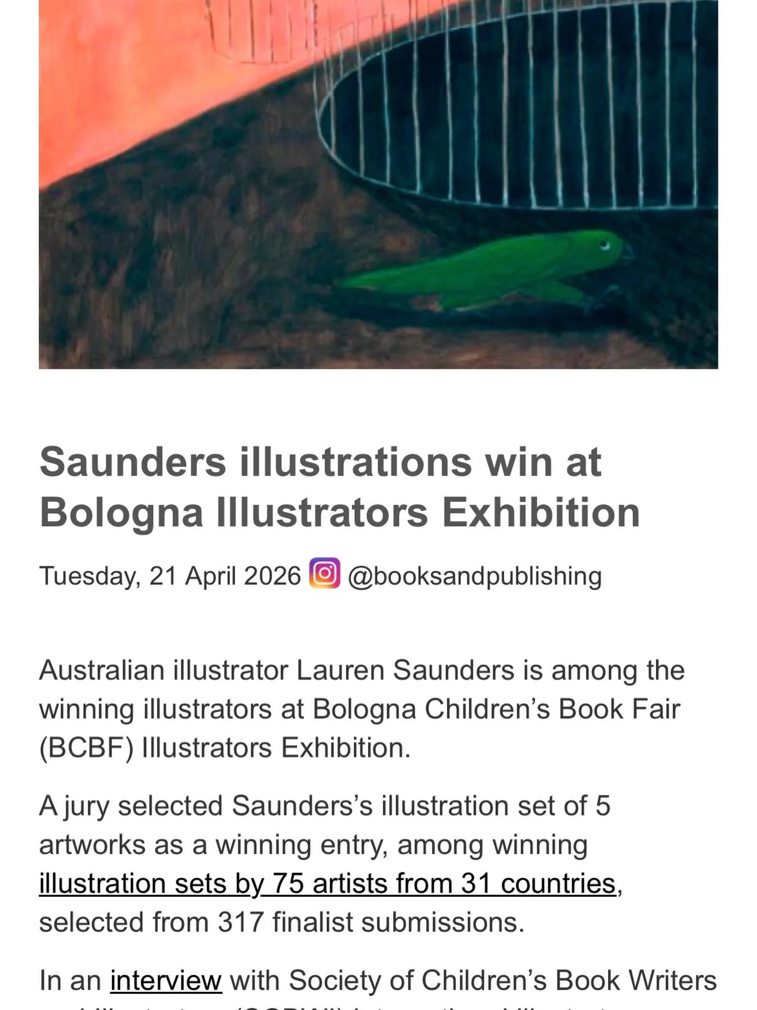 While searching for something unrelated, I stumbled across this Books + Publishing post from last month (which I had no idea about 😅) 

Thanks @booksandpublishing , what a nice surprise to discover on a wet and grey Monday! 🥰

https://www.booksandp