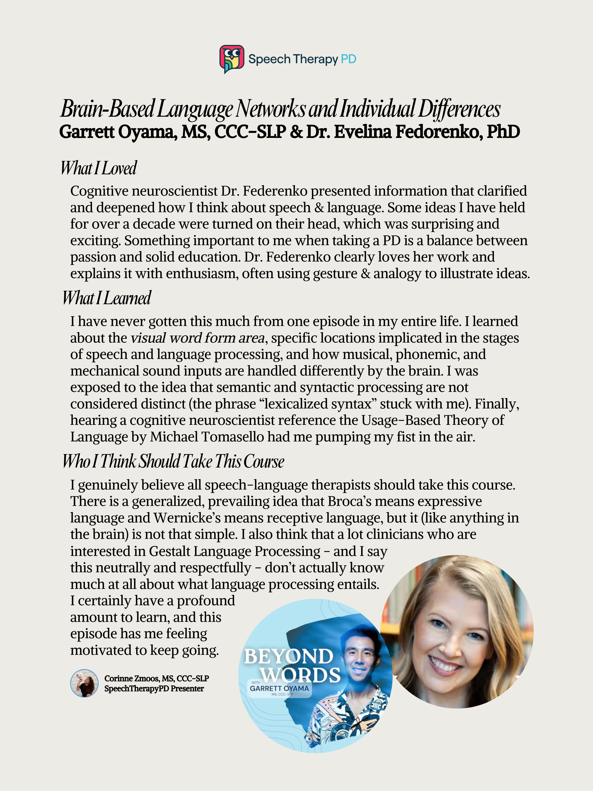 STPD Episode rundown: ‘Brain-Based Language Networks and Individual Differences’ by Garrett Oyama, MS, CCC-SLP &amp; Dr. Evelina Fedorenko, PhD