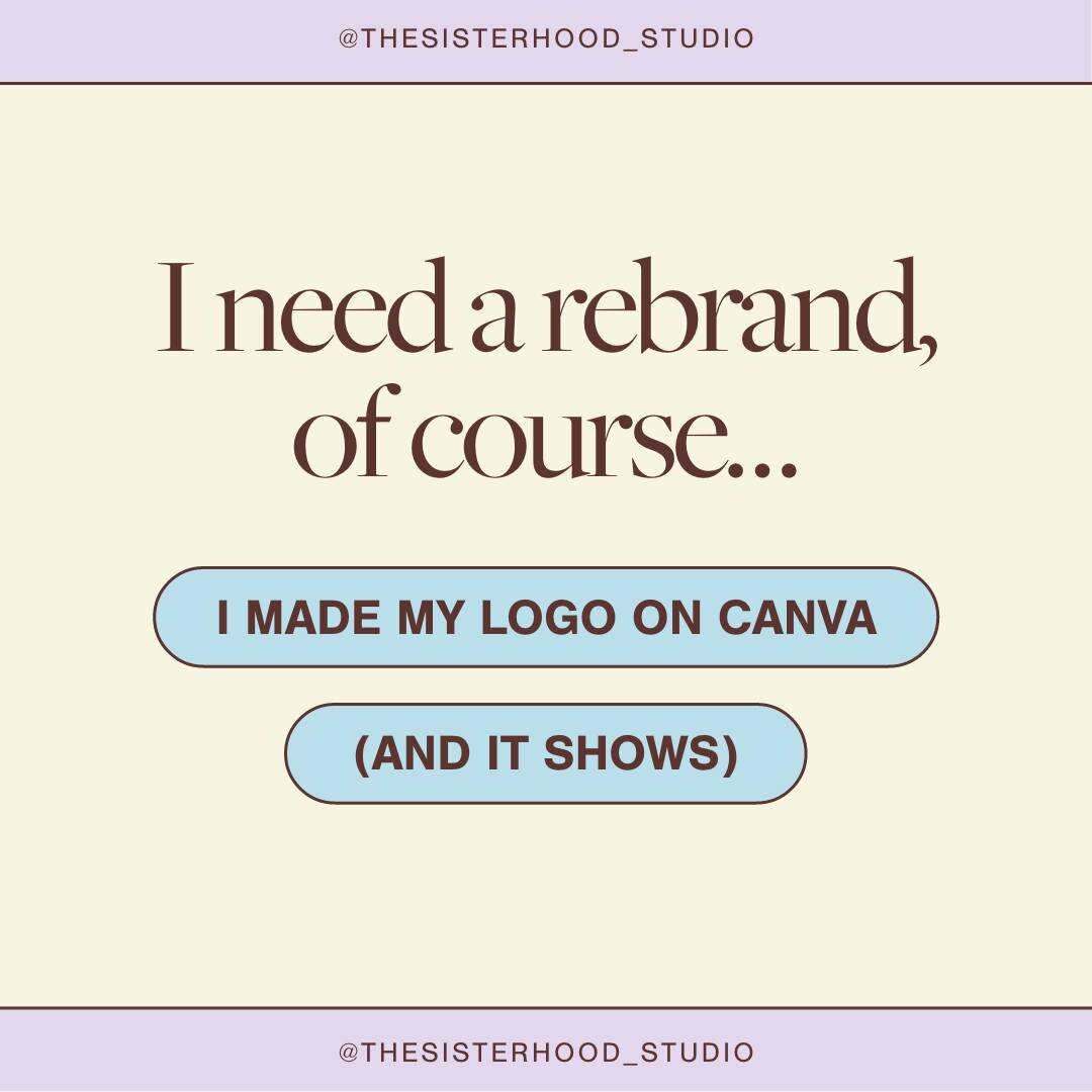Sorry NOT sorry, if we just called you out 🙈 Understanding IF and WHEN your business is ready for a rebrand can be hard to admit or recognise. Especially when the days are short and your to-do list is always long. 

So this might be your sign to fin