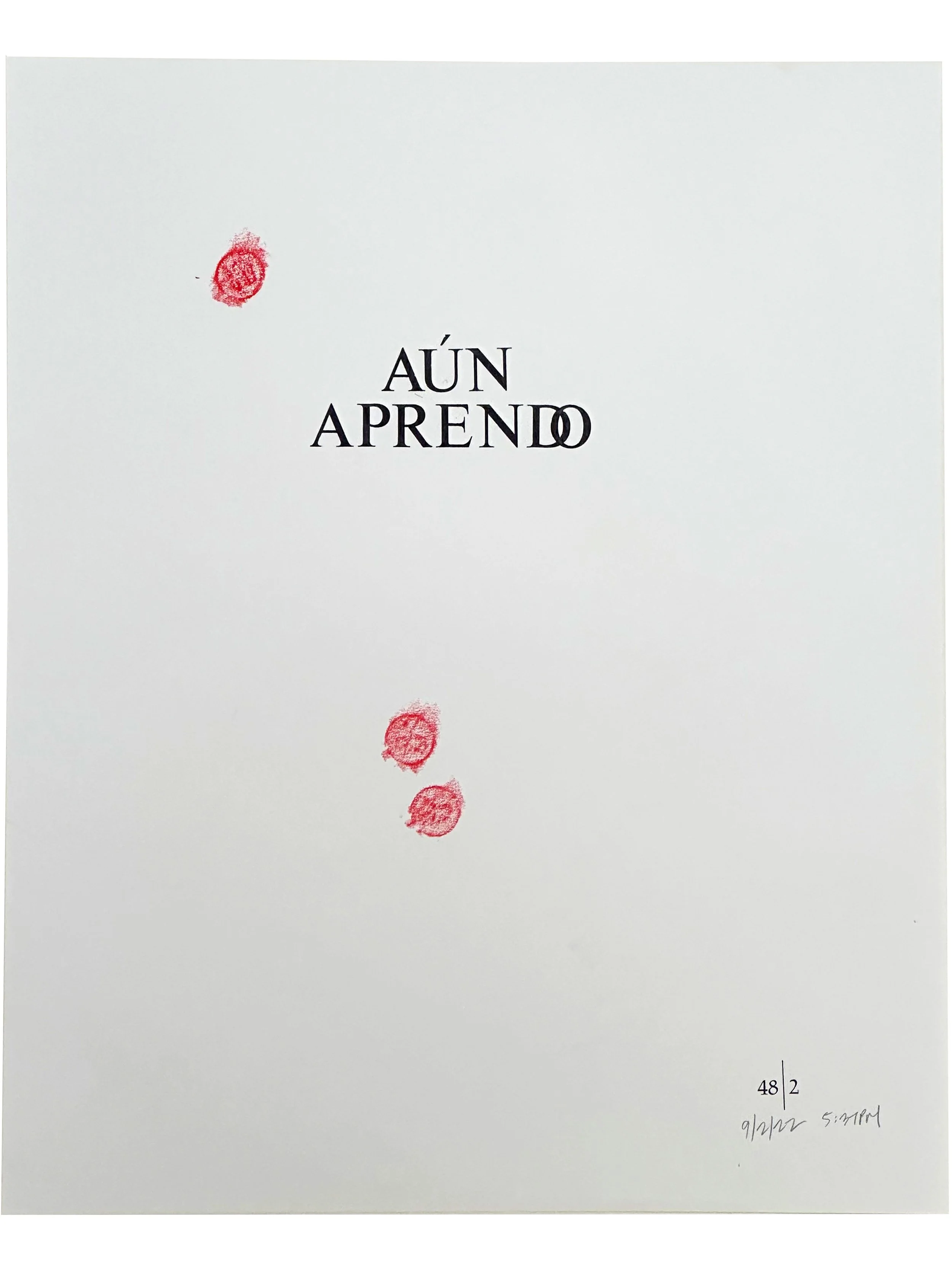 "9.2.22", 2022. Letraset, graphite, and crayon rubbing