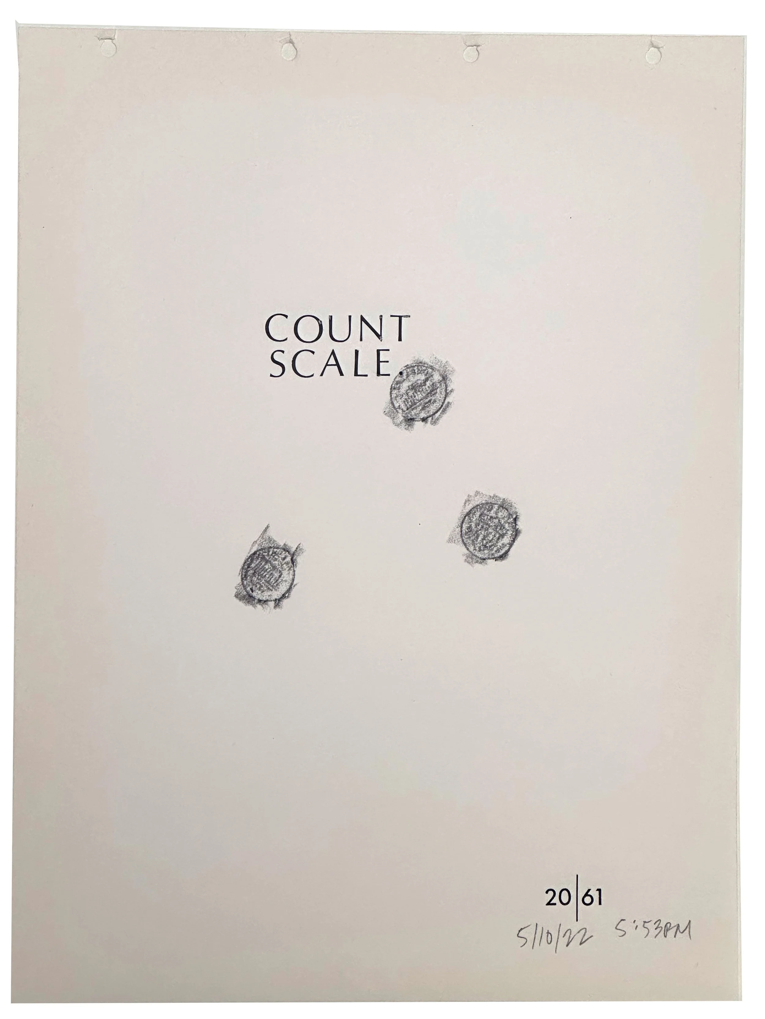 "5.10.22", 2022. Letraset, graphite, and crayon rubbing