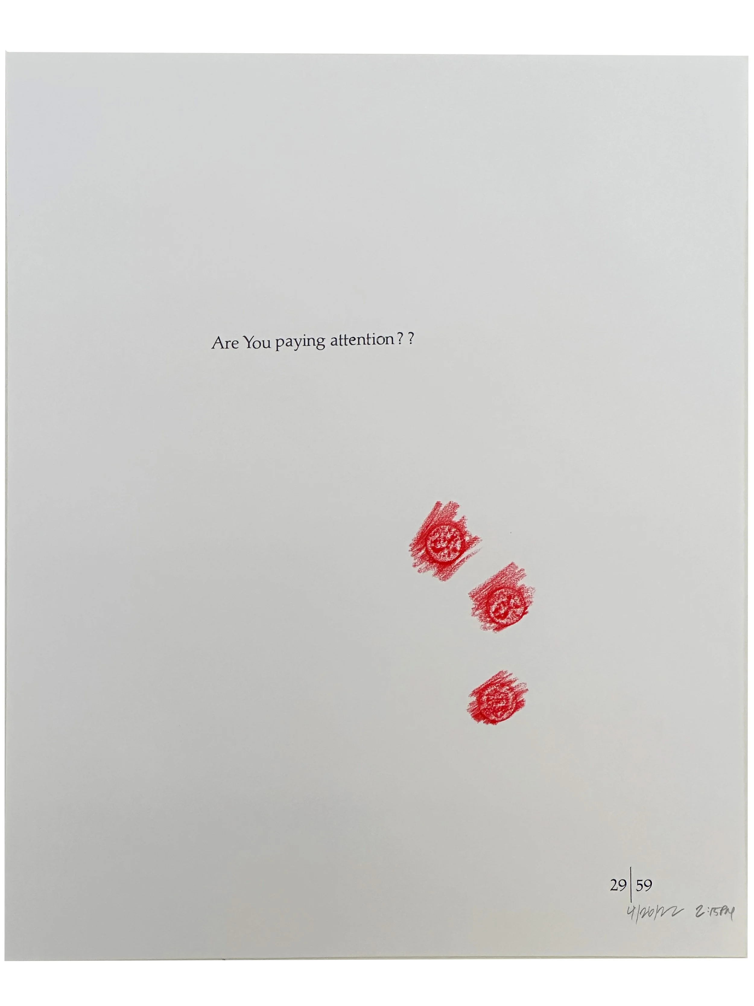 "4.26.22", 2022. Letraset, graphite, and crayon rubbing