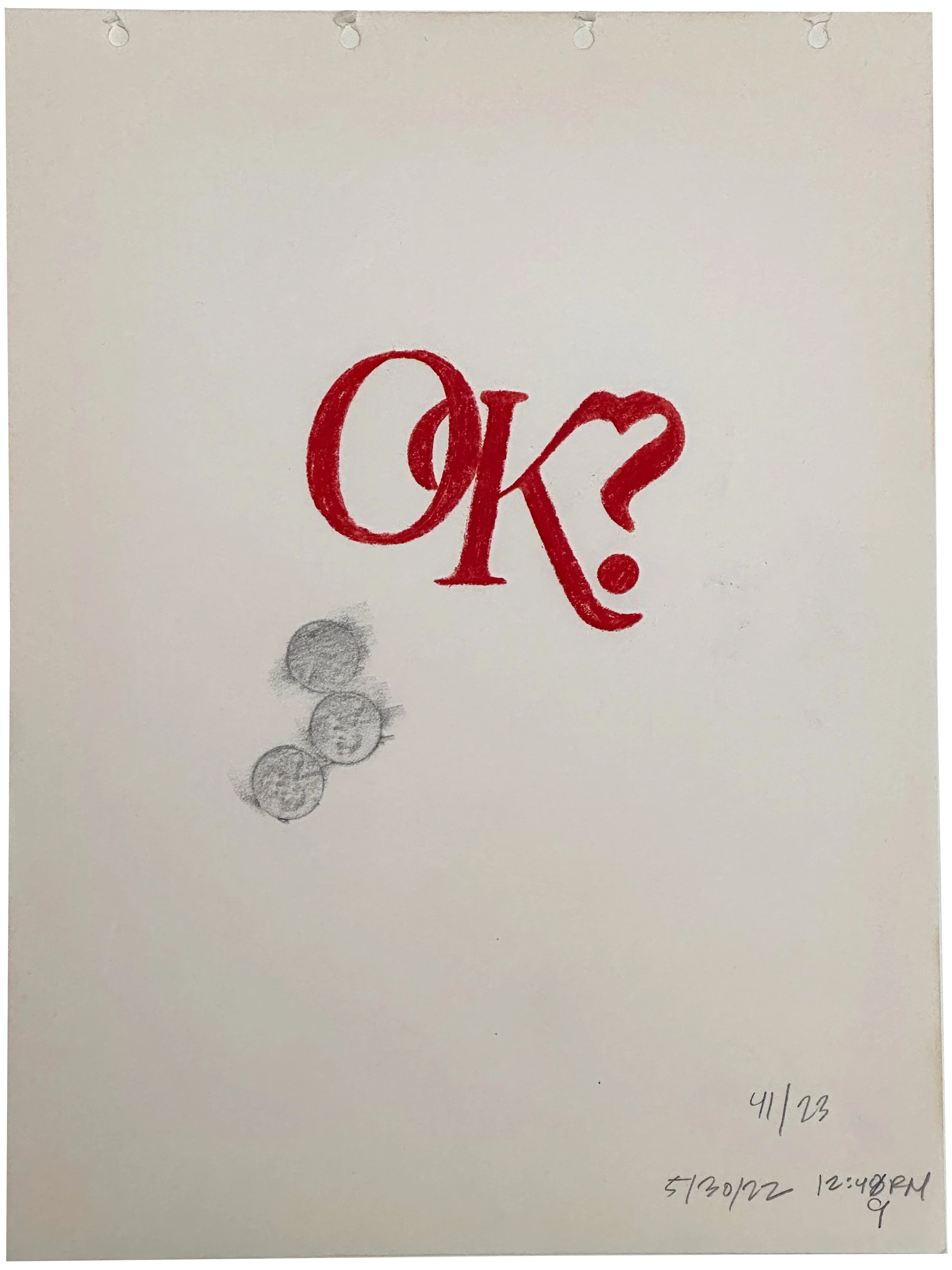 "5.30.22", 2022. Color pencil, graphite, and crayon rubbing