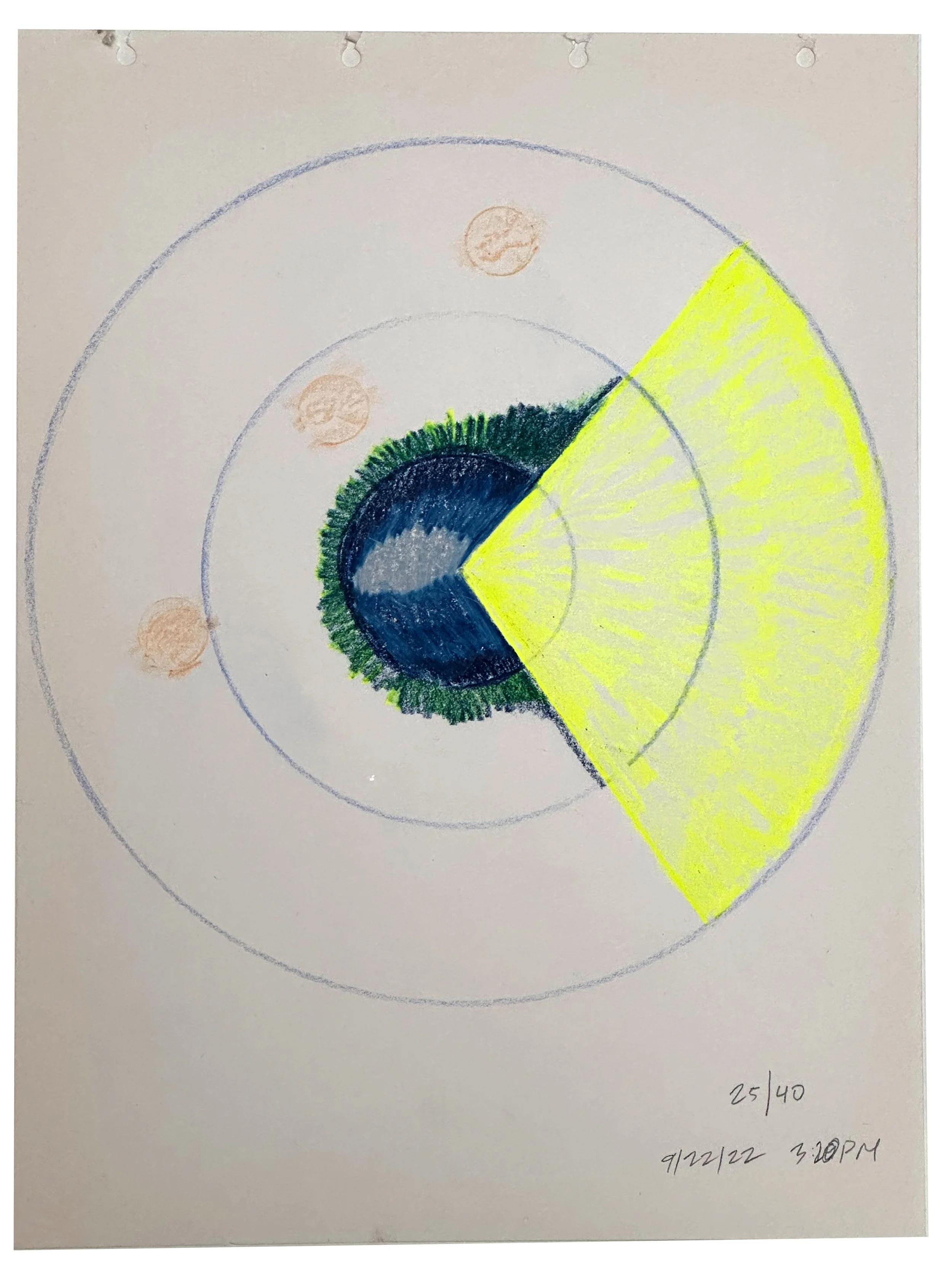"9.22.22", 2022. color pencil, graphite, and crayon rubbing