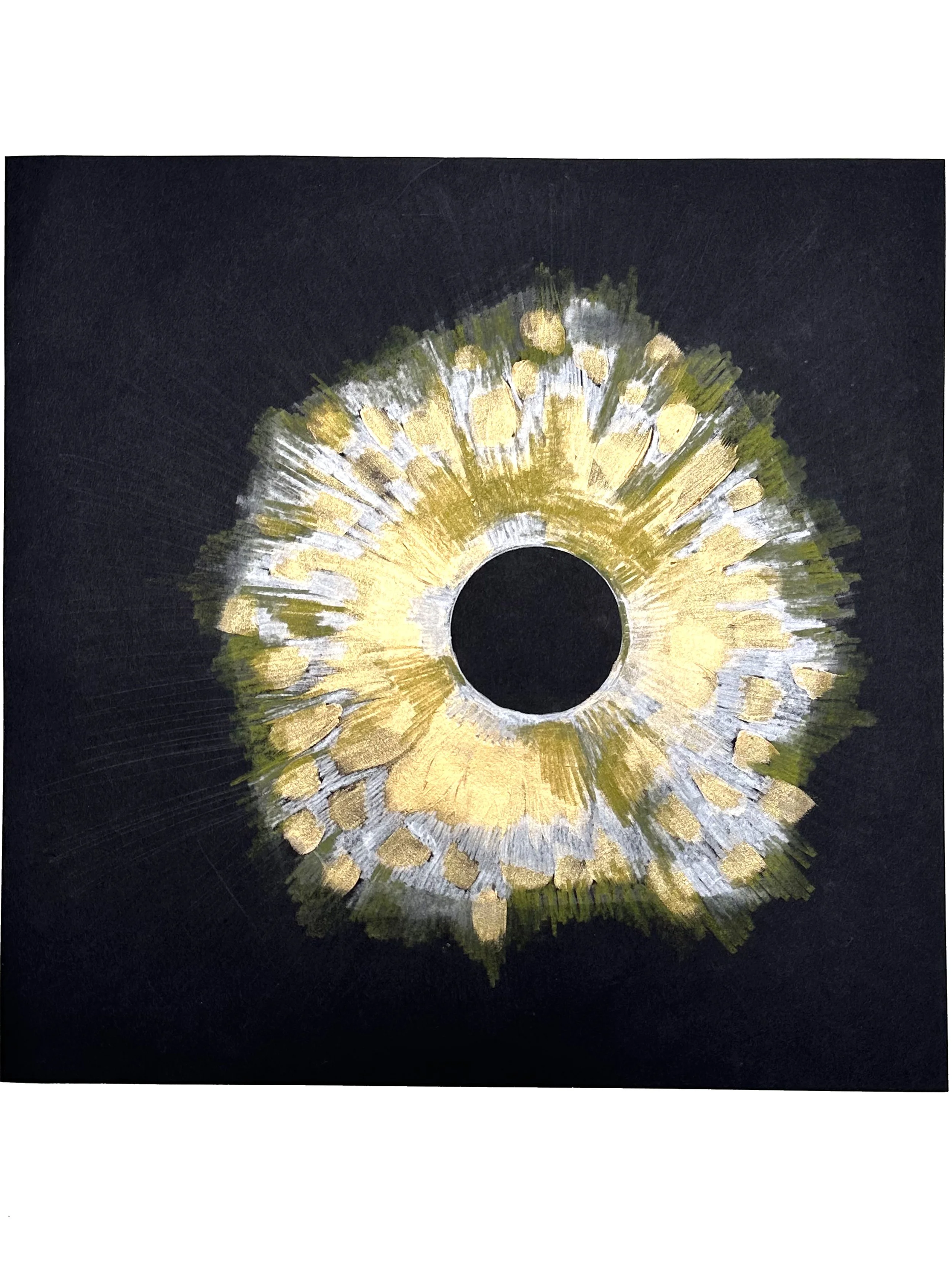 "Space Study #4", 2022. 12" x 12", color pencil, graphite, and acrylic