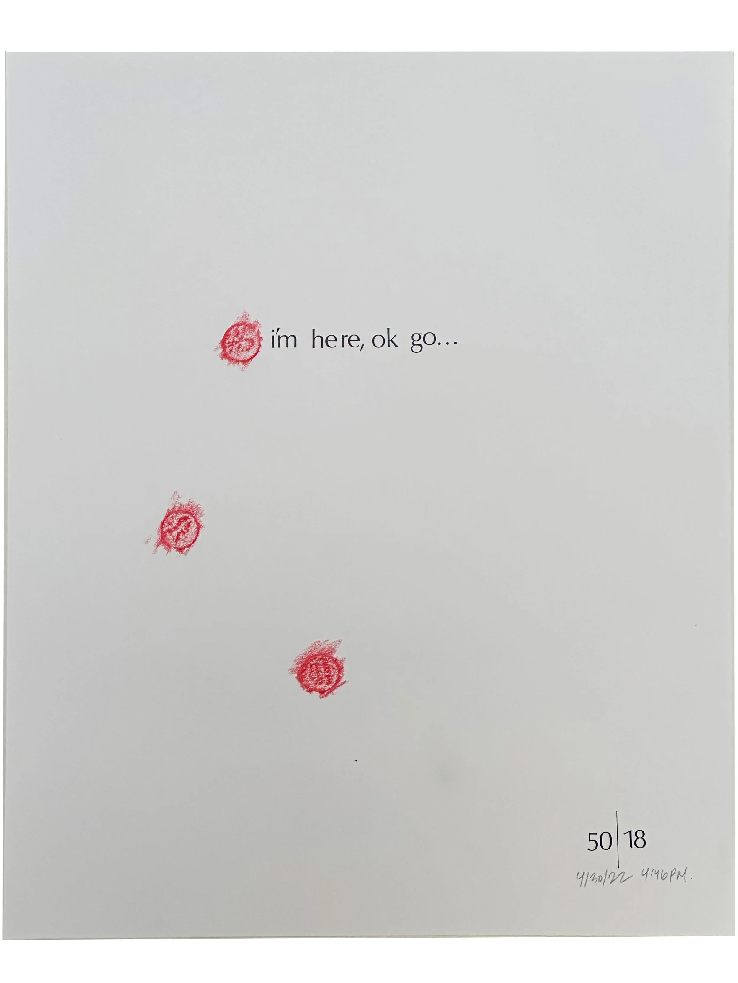 "4.30.22", 2022. Letraset, graphite, and crayon rubbing
