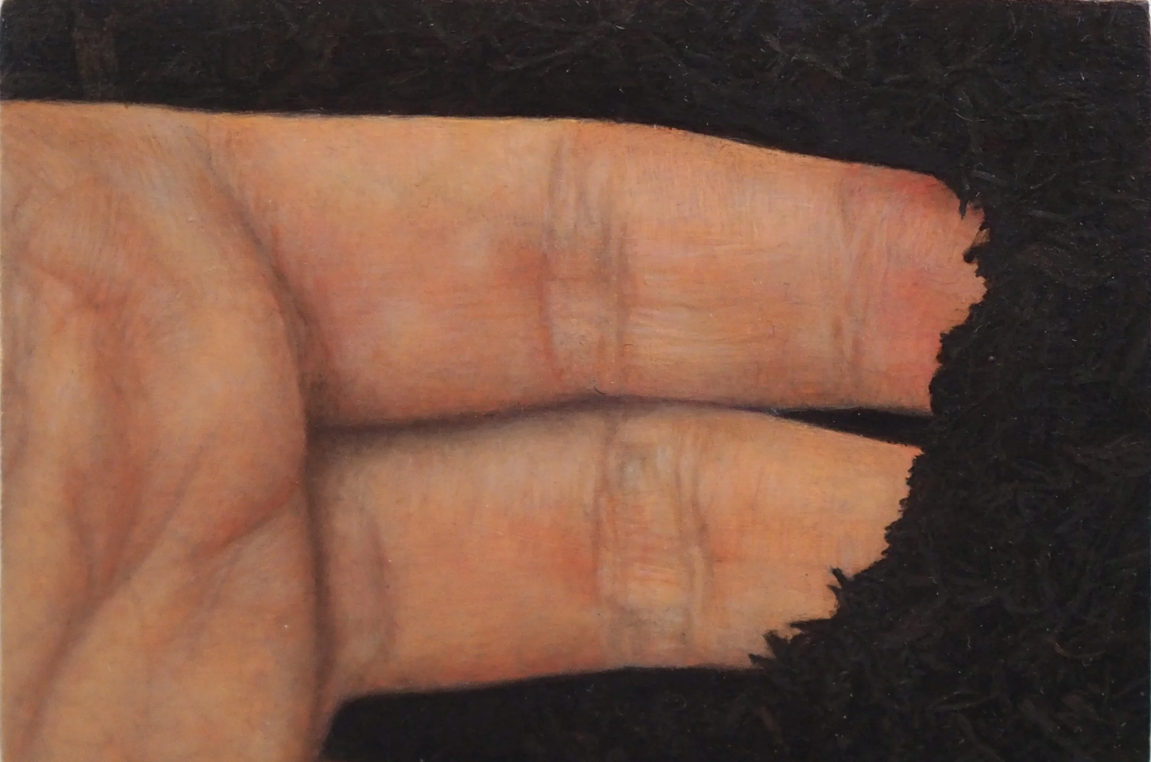 doubting tom, 2024, oil on wood, 7 x 5 cm