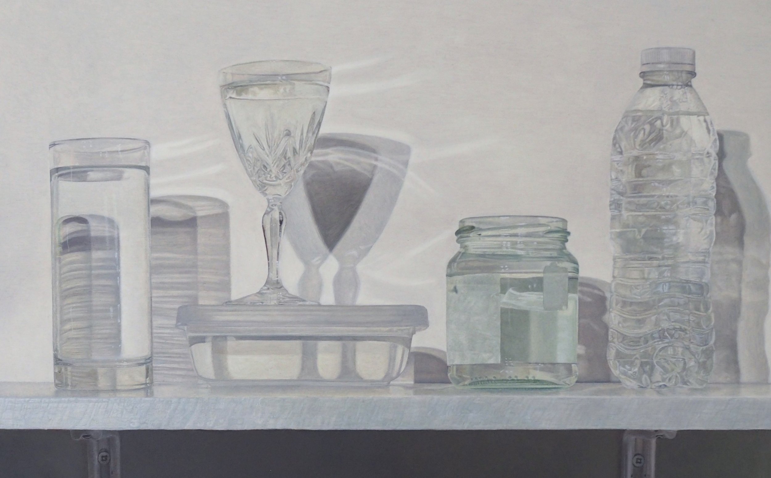 6-8 cups, 2025, oil on wood, 40 x 25 cm
