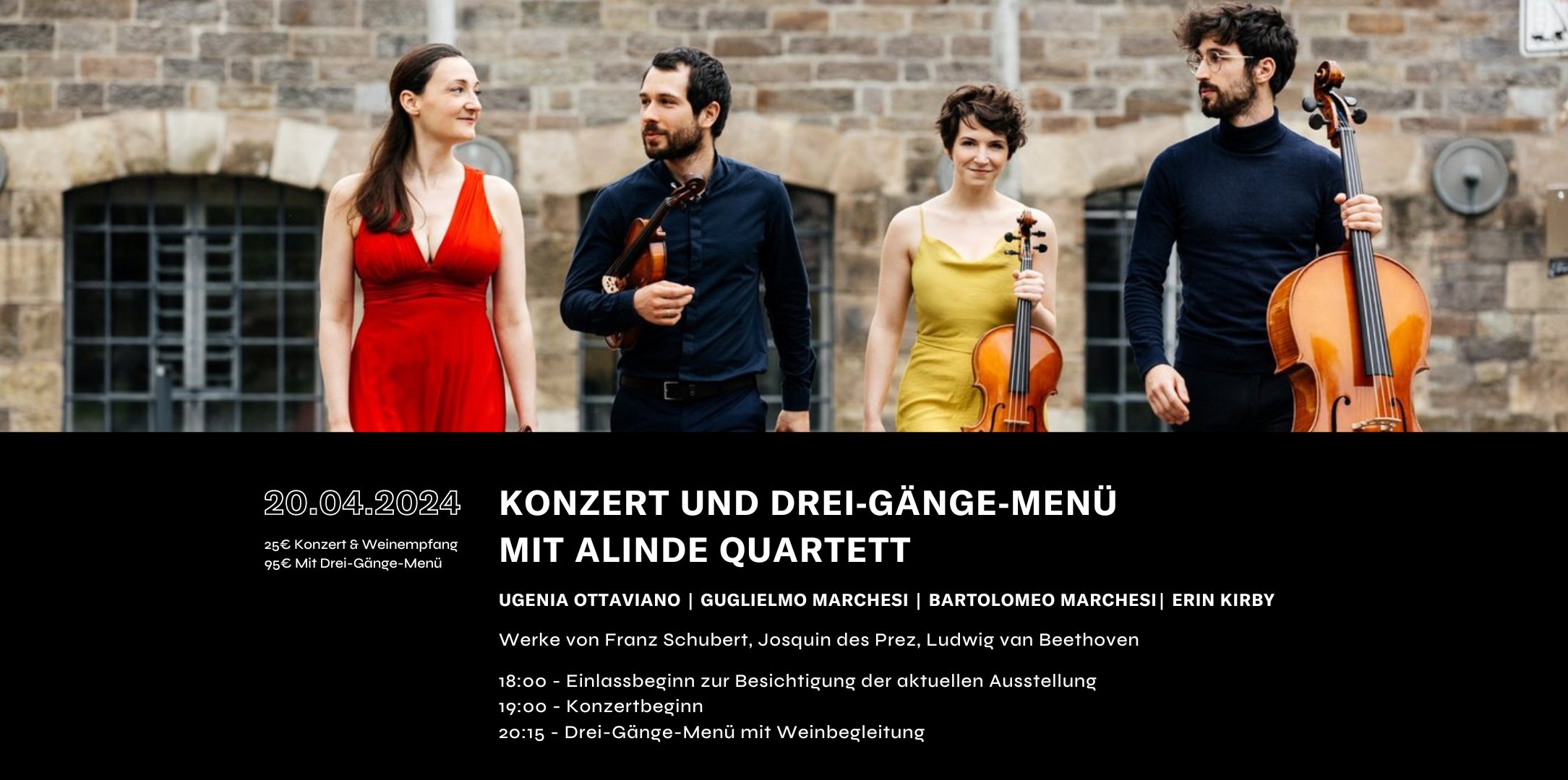 Concert and Three Course Dinner with Alinde Quartett