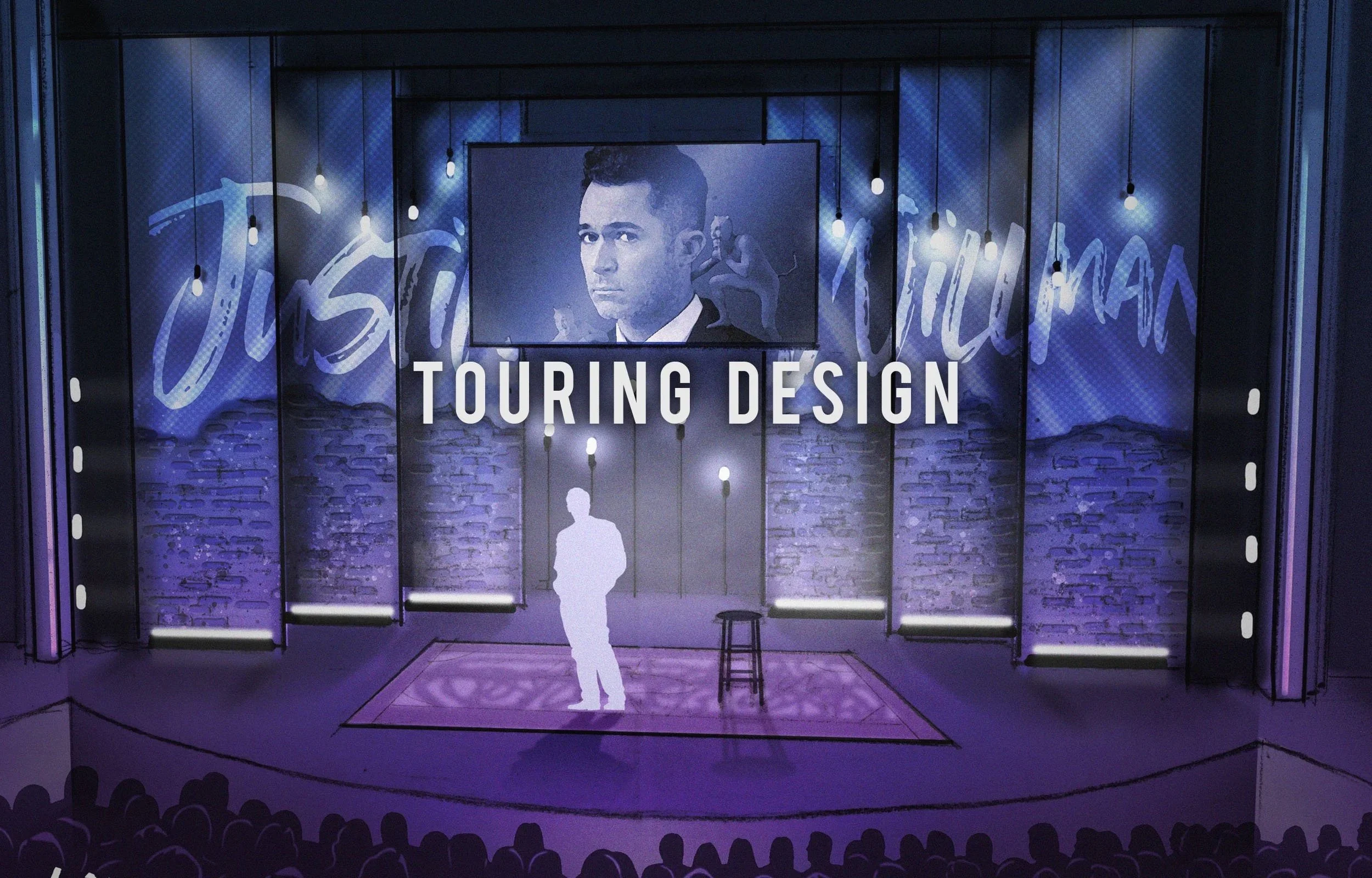 Design concepts created for Justin Willman's live stage show