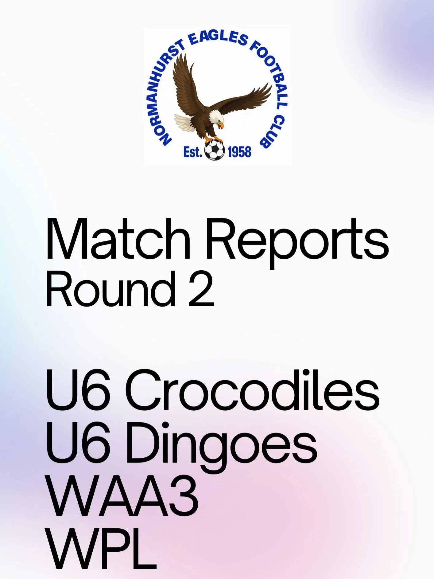 Match Reports are in for Rd 2!