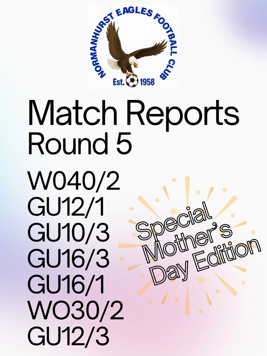 A very special Mother&rsquo;s Day edition of match reports!