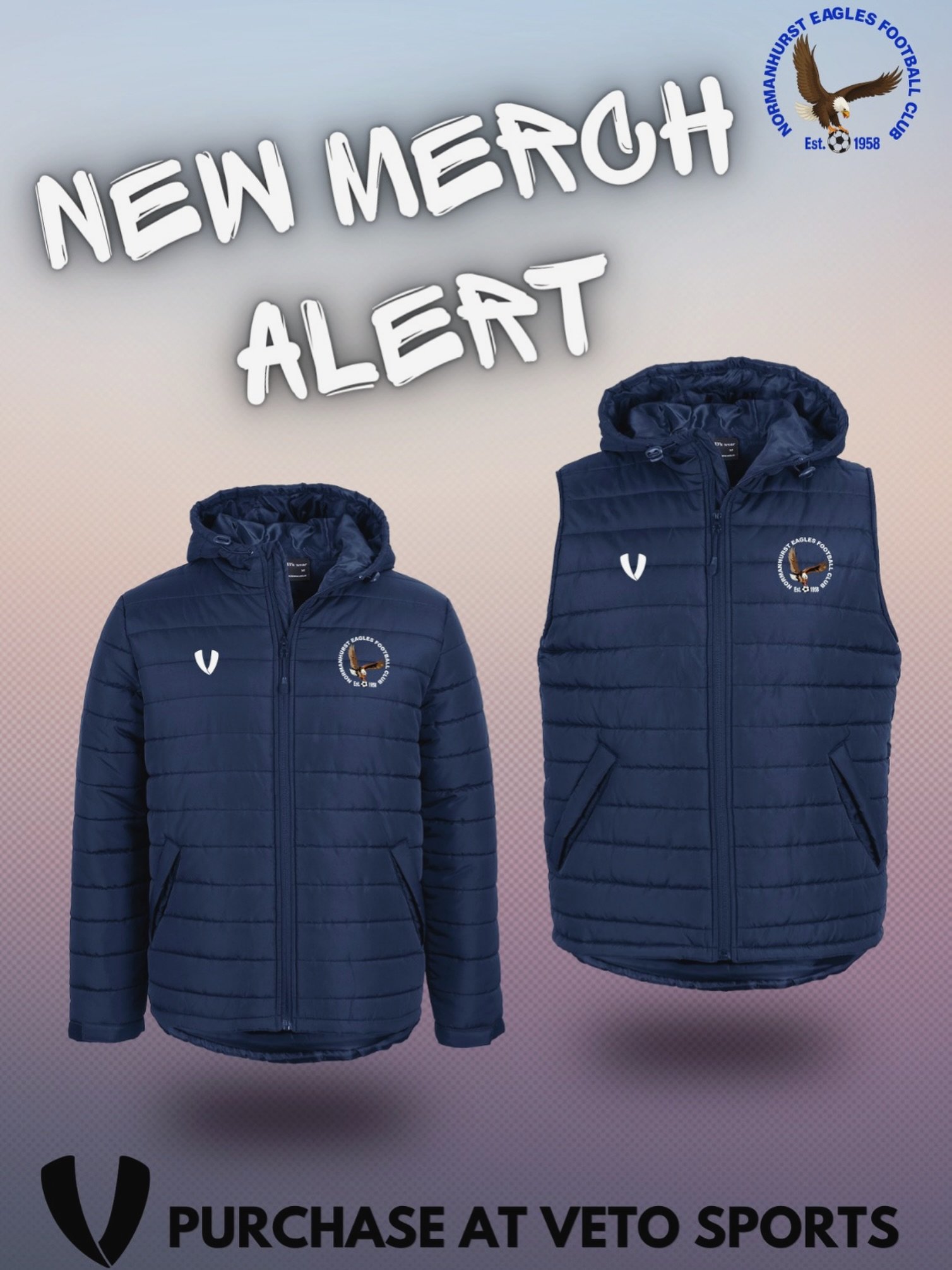 Hello Winter, we are ready for you with our new range of puffer vests and jackets, all online at Veto sports! 

https://vetosports.com/product-category/club-stores/normanhurst-eagles-fc/
