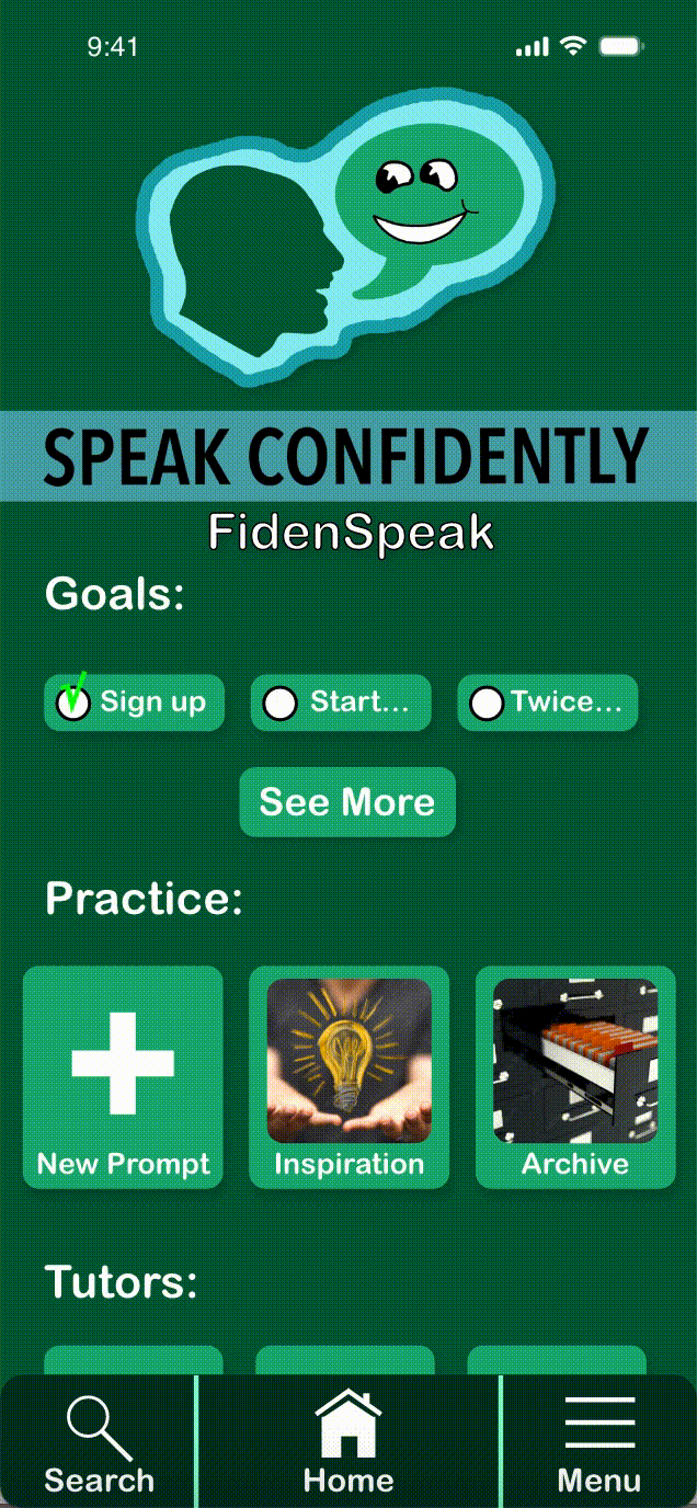 The main user flow of the app